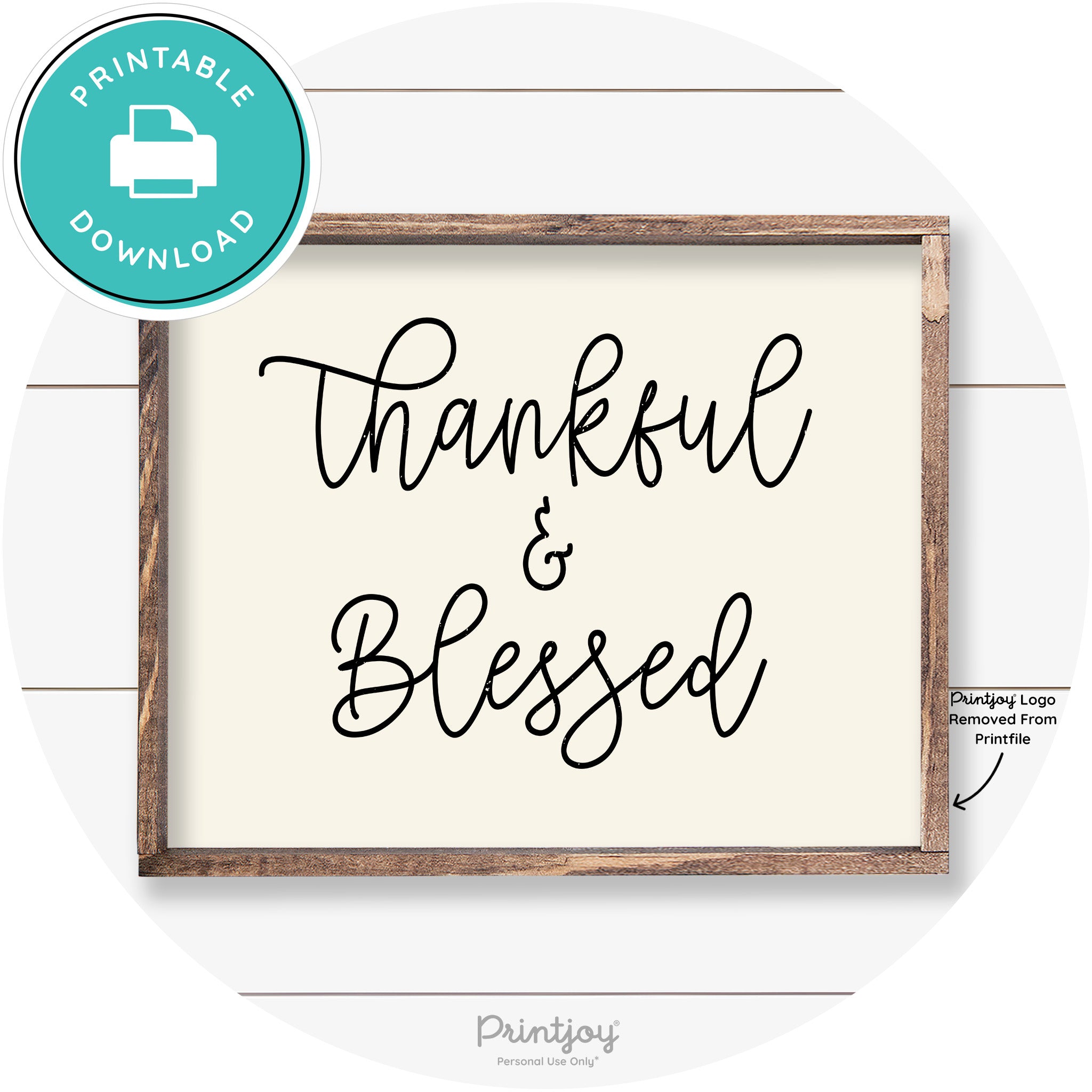 Thankful And Blessed Thanksgiving Farmhouse Wall Art Free Printable - Printjoy