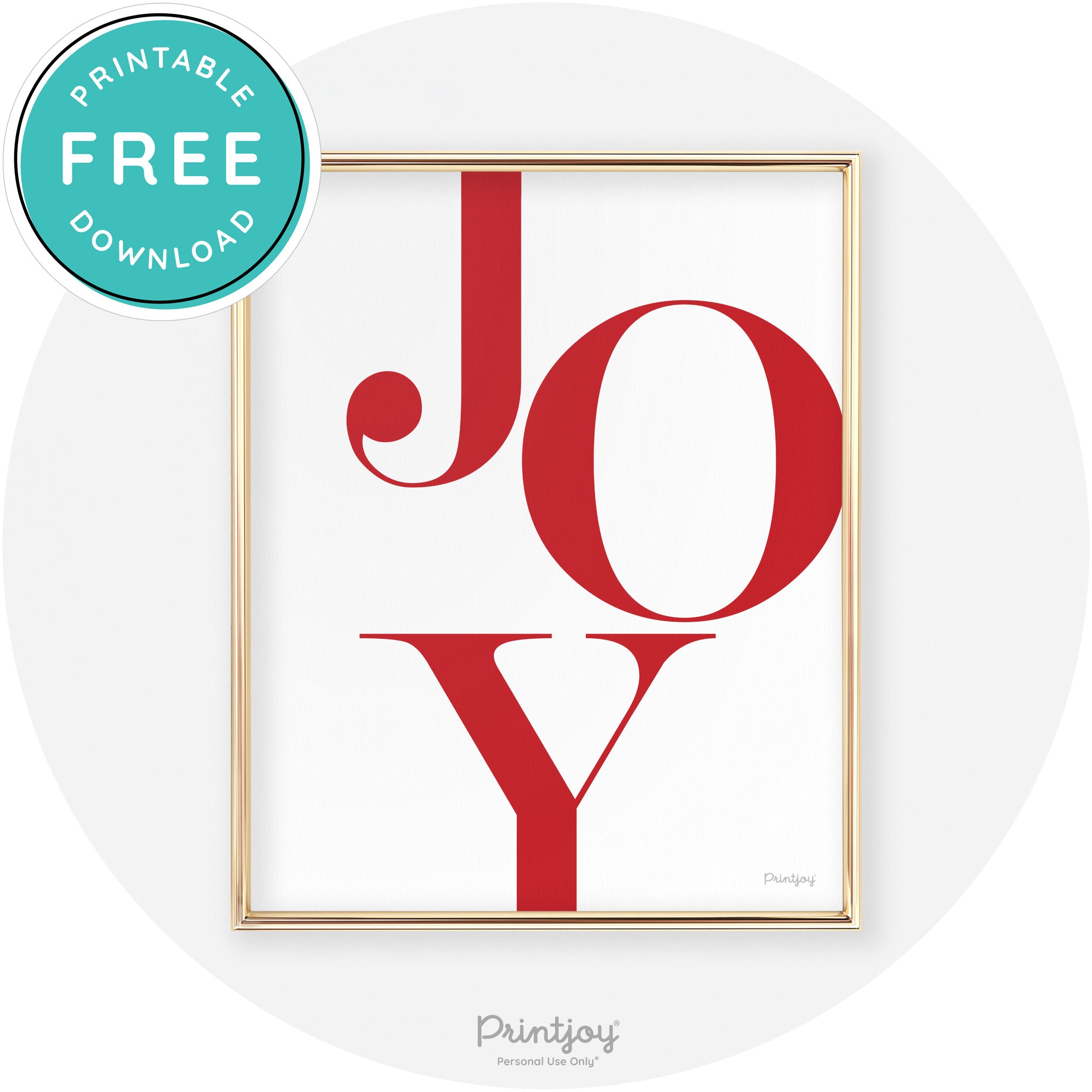 Joy Typography Cute Simple Modern Wall Art Decor Free Printable - Printjoy