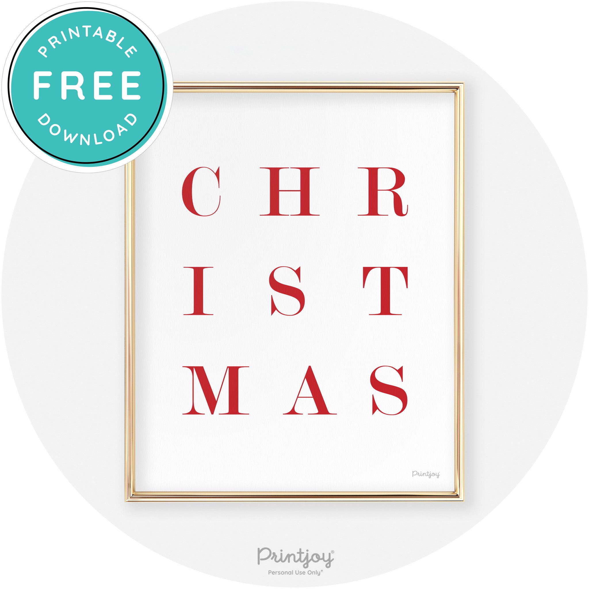 Christmas Typography Cute Modern Chic Decor Wall Art Free Printable - Printjoy