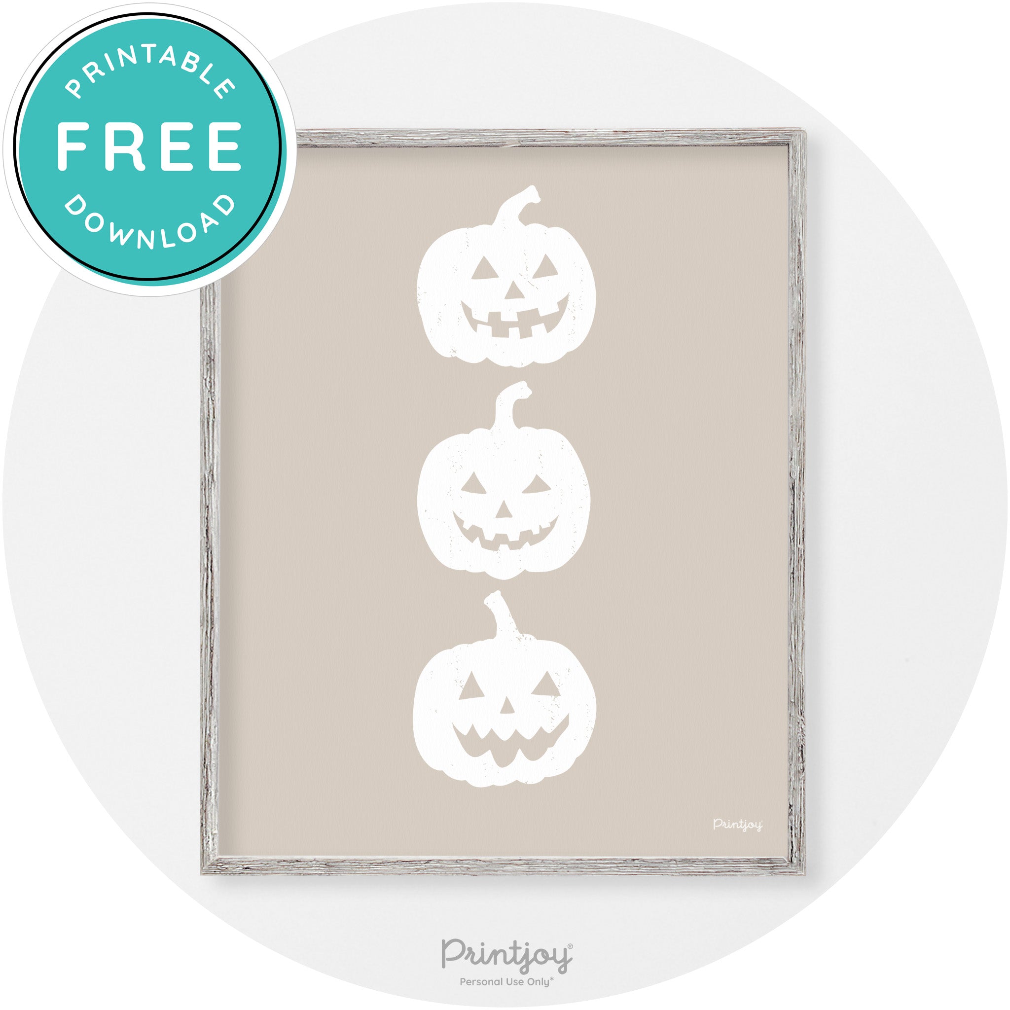 Halloween Jack O Lantern Pumpkins Vintage Wall Art Free Printable - Printjoy