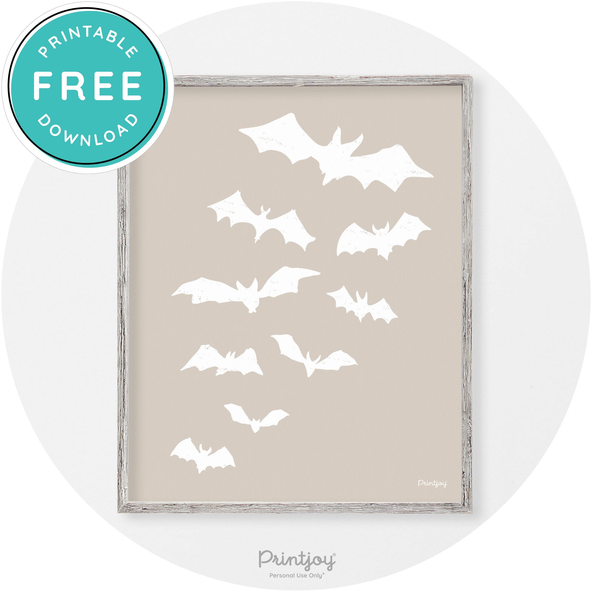 Halloween Bats Silhouette Modern Vintage Wall Art Free Printable - Printjoy