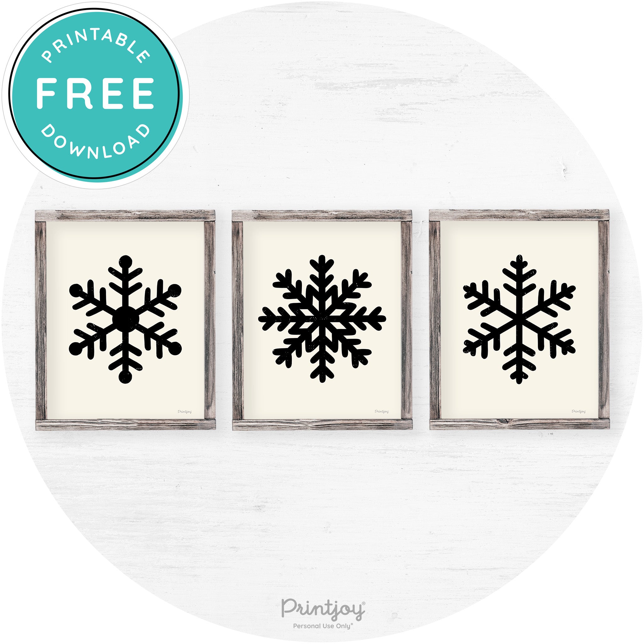 Snowflake Silhouettes Set Of 3 Winter Farmhouse Wall Art Free Printable