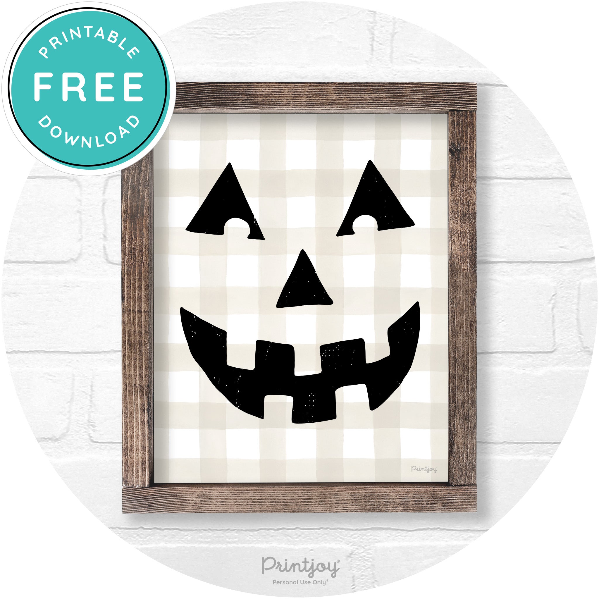 Jack O Lantern Halloween Rustic Farmhouse Wall Art Free Printable - Printjoy