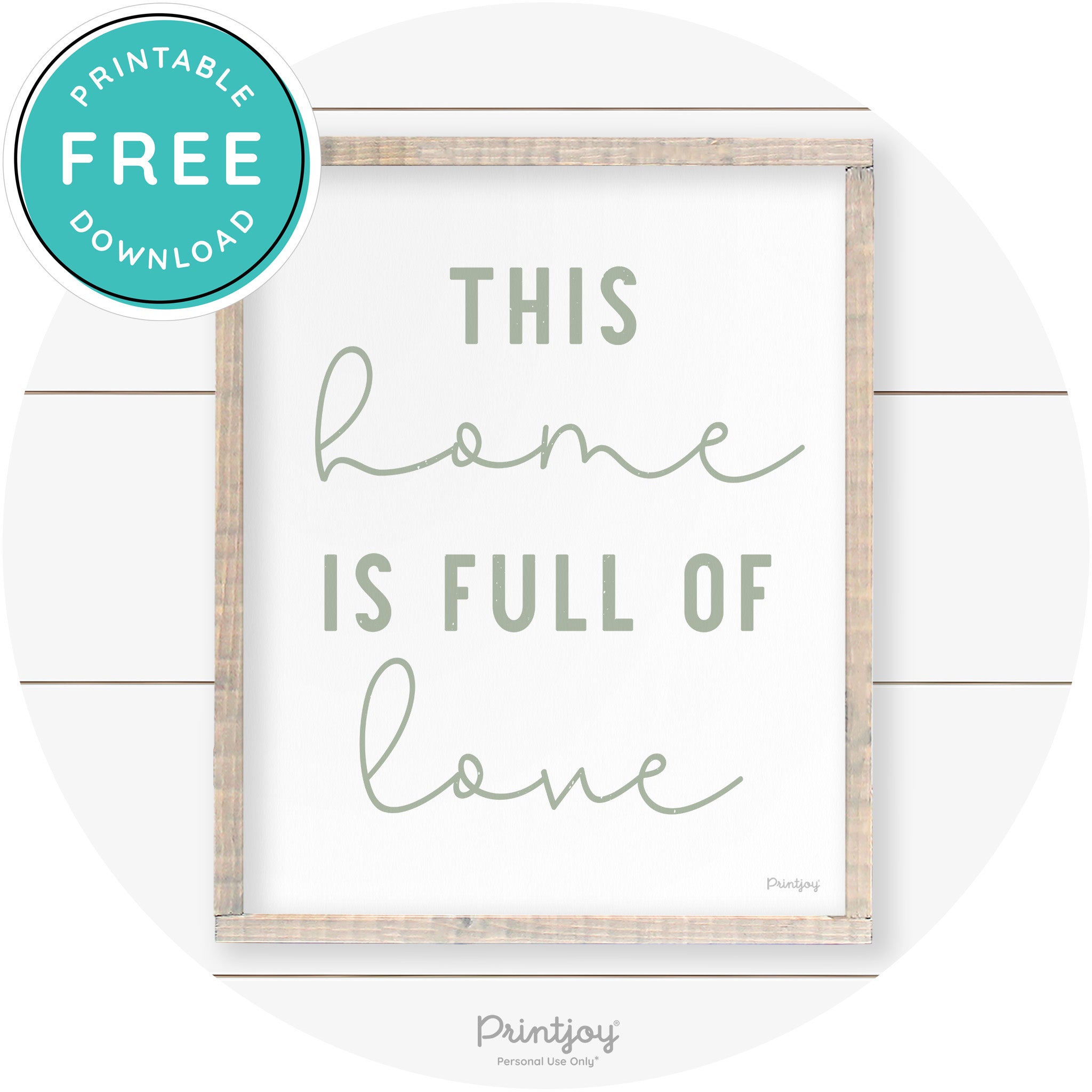 This Home Is Love Farmhouse Living Room Wall Art Free Printable - Printjoy