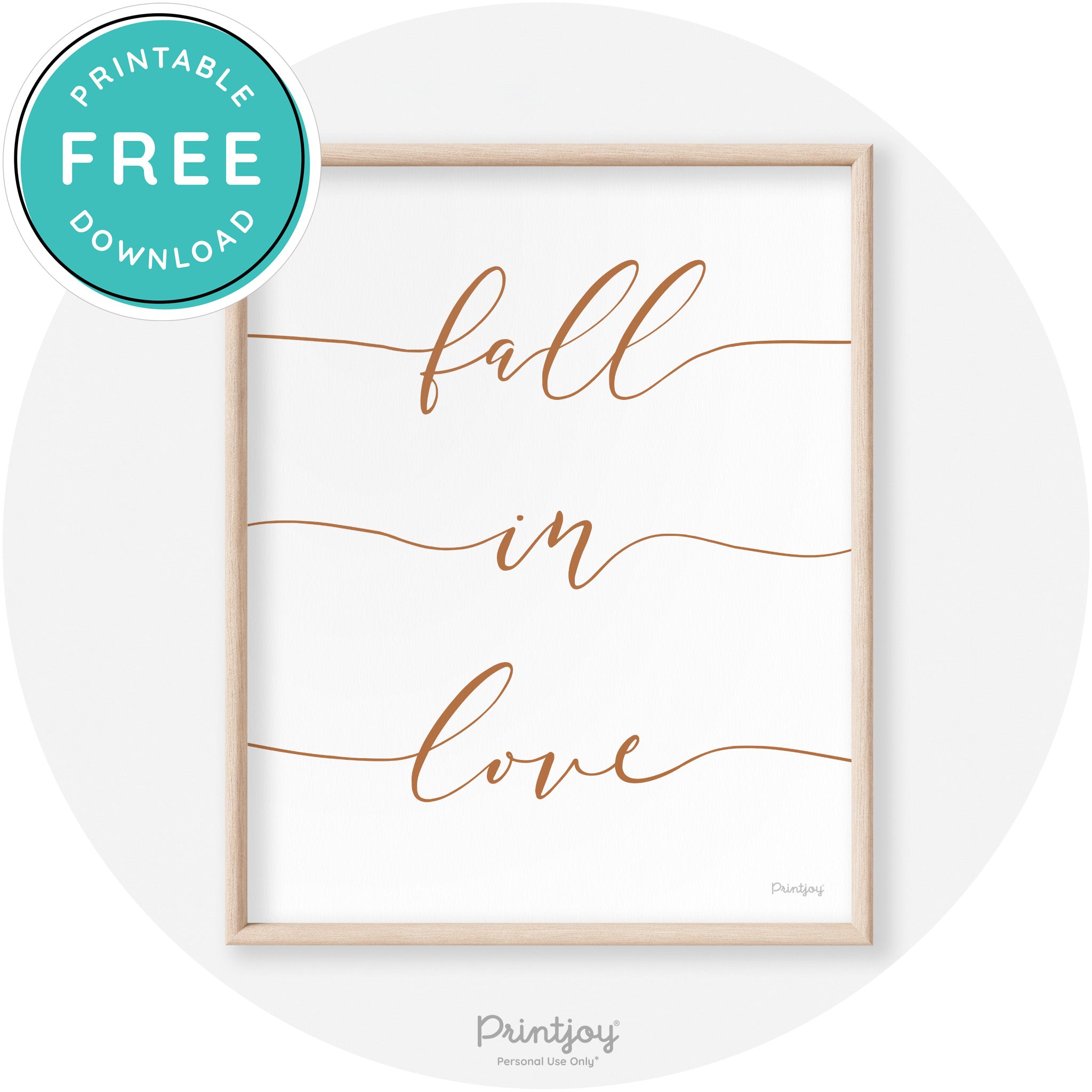 Fall In Love Autumn Modern Transitional Wall Art Decor Free Printable - Printjoy