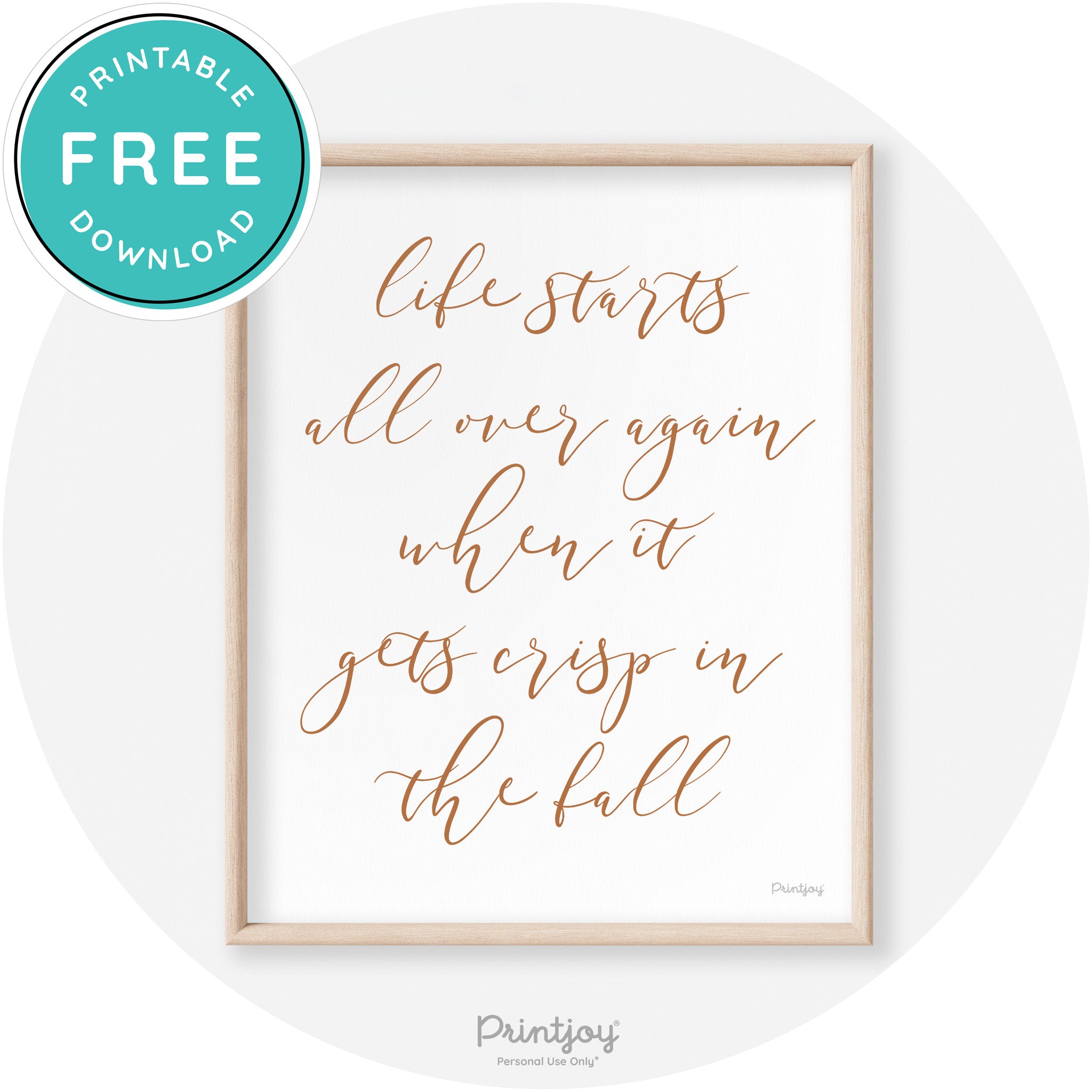 Fall Quote Modern Transitional Decor Wall Art Free Printable - Printjoy