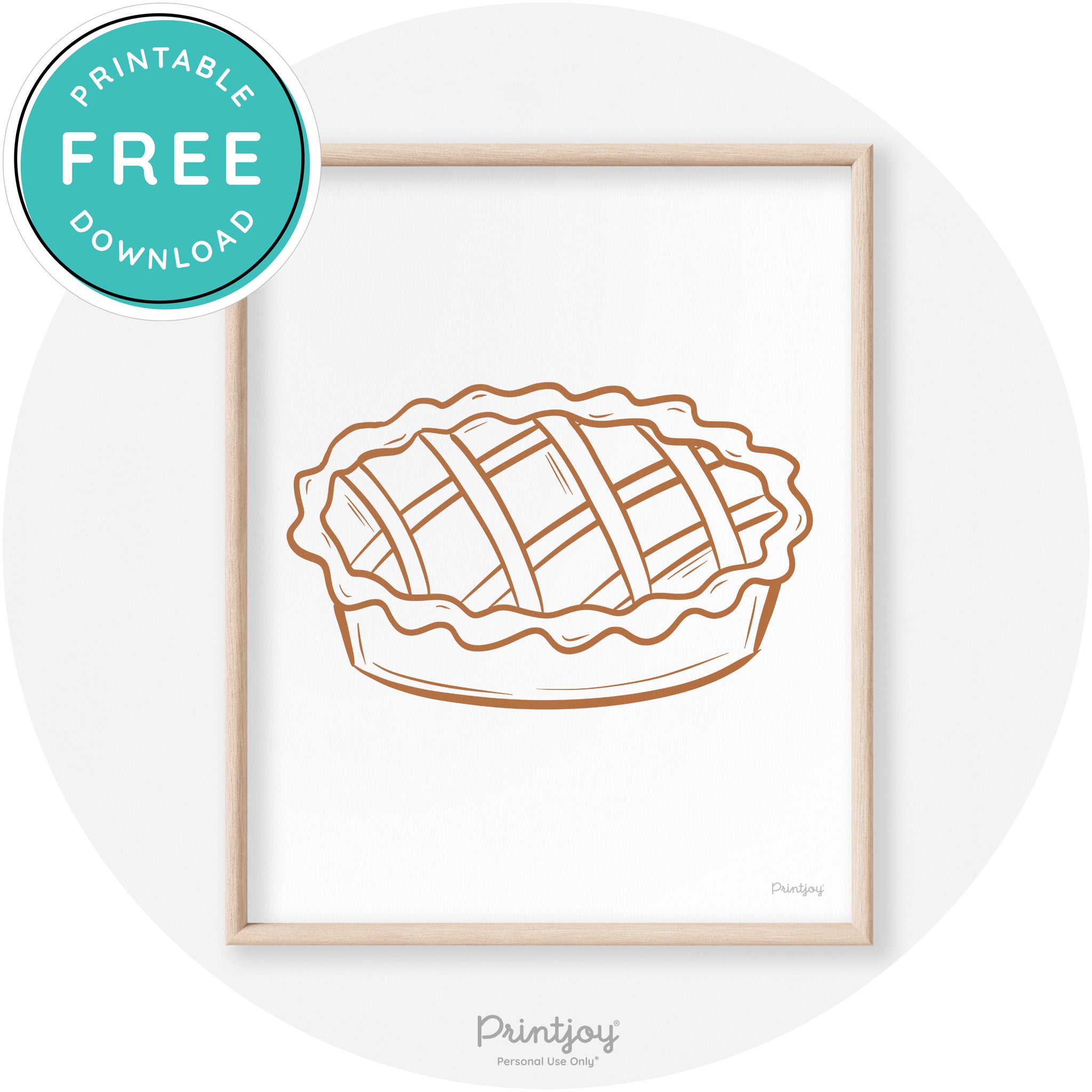 Pie Drawing Thanksgiving Modern Transitional Wall Art Free Printable - Printjoy