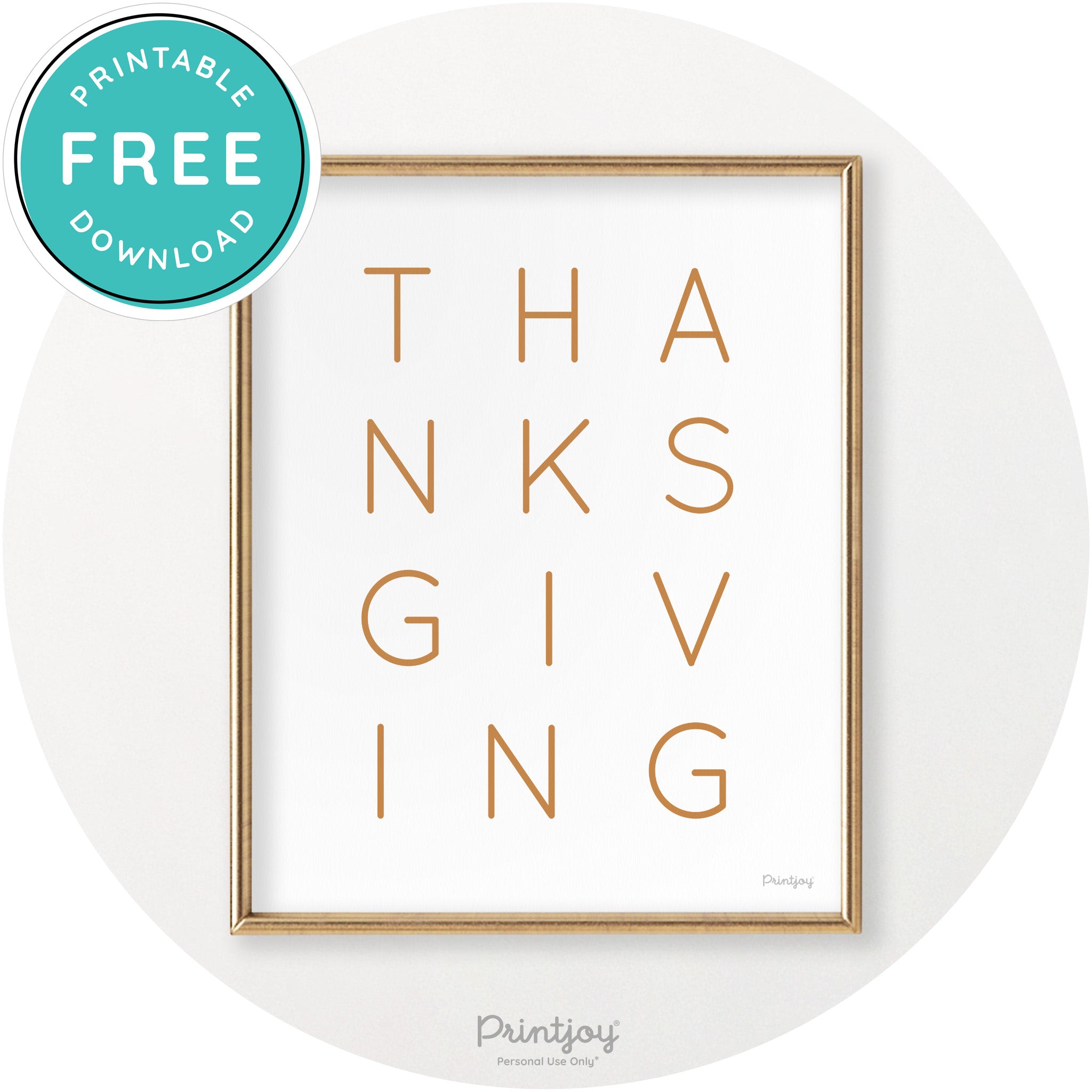 Thanksgiving Cute Typography Modern Chic Wall Art Printable - Printjoy