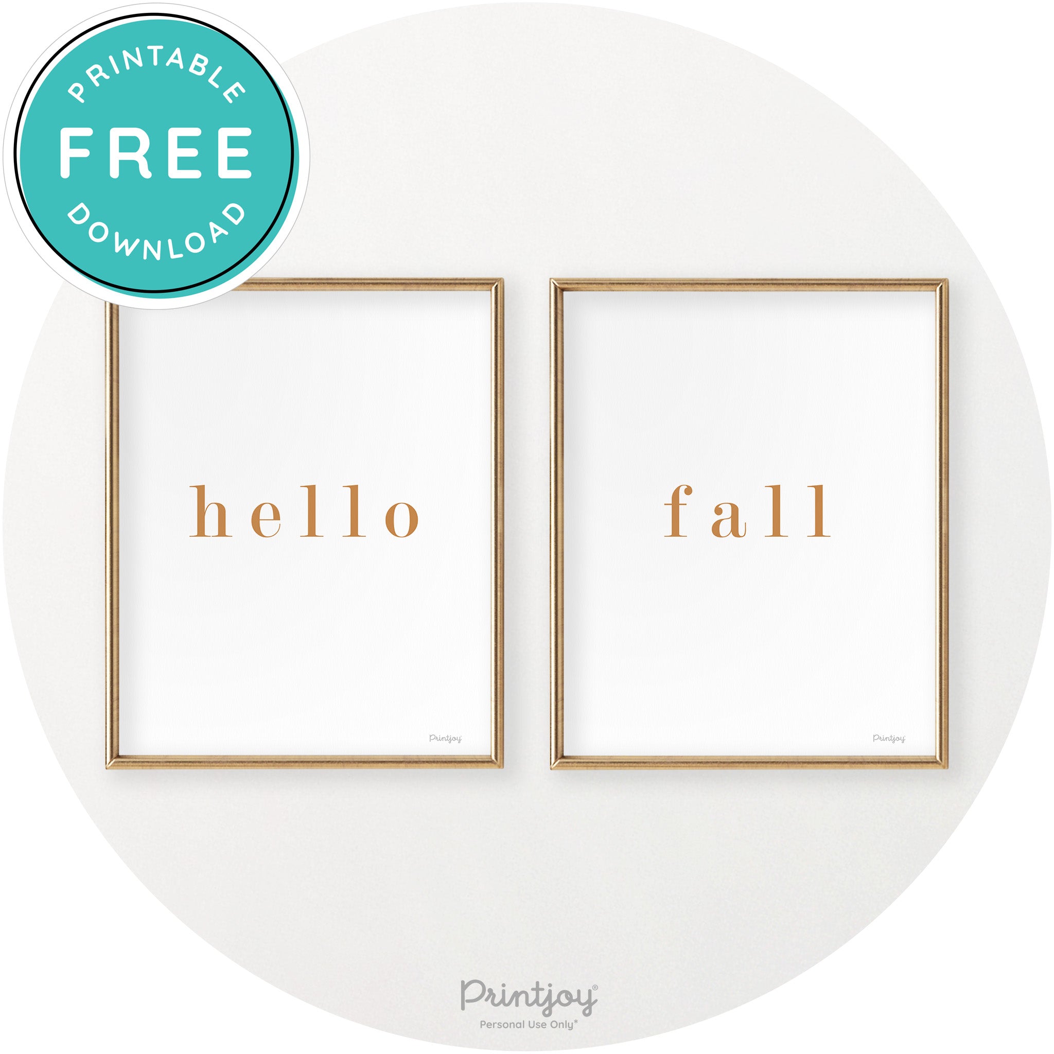 Hello Fall Set Of 2 Simple Modern Chic Wall Art Decor Free Printable - Printjoy