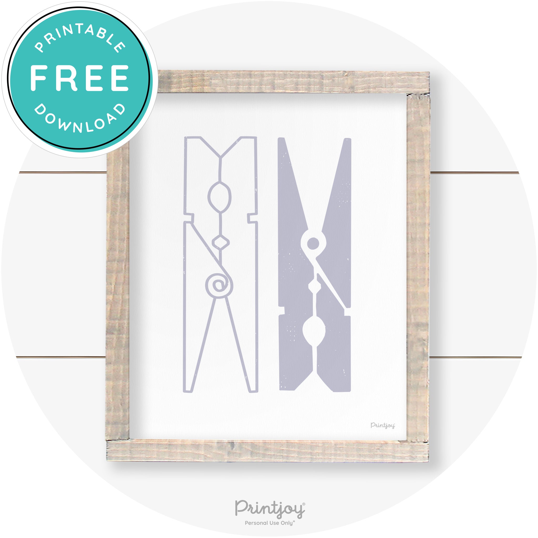 Clothespins Cute Laundry Room Farmhouse Wall Art Free Printable - Printjoy