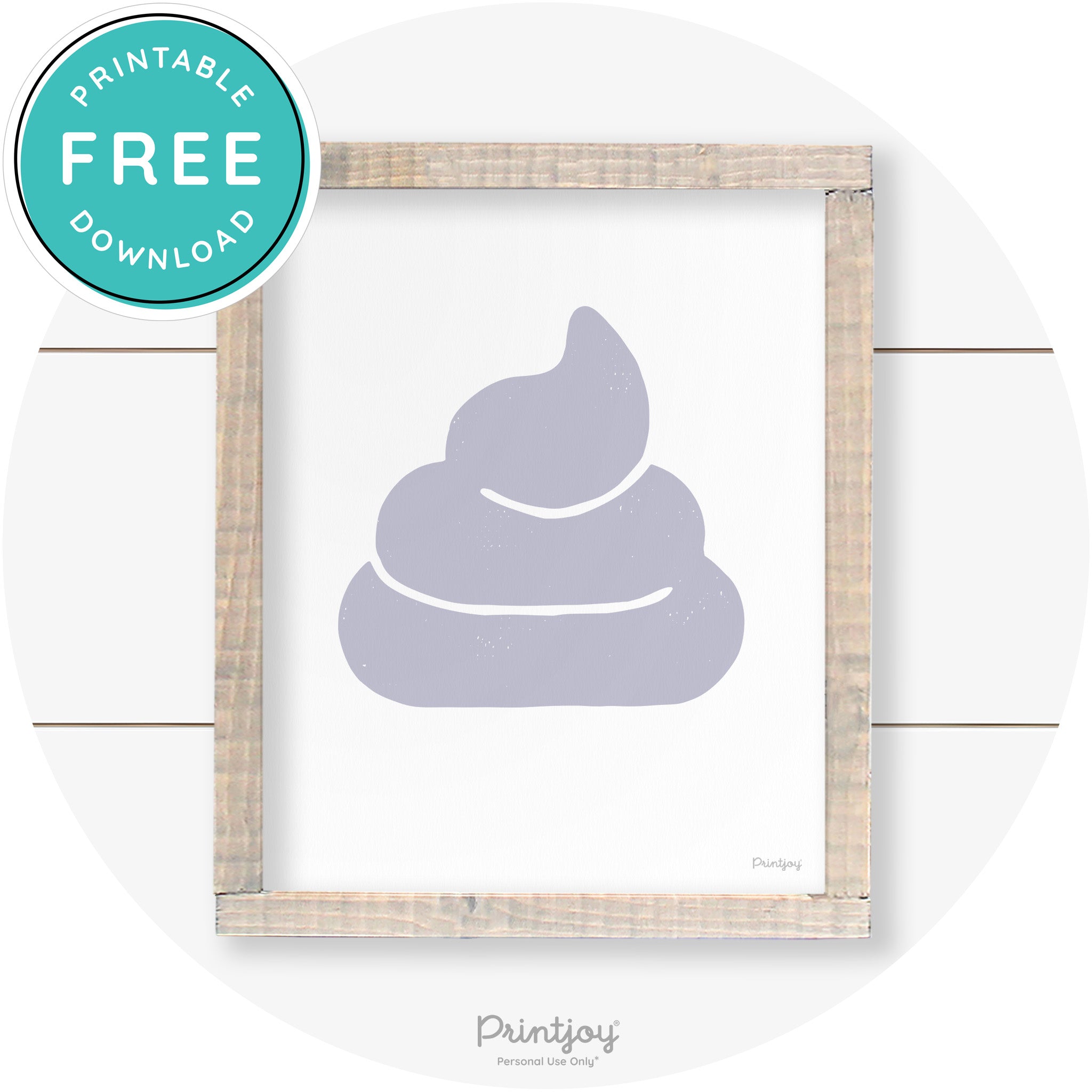 Poop Emoji Silhouette Funny Bathroom Sign Wall Art Free Printable - Printjoy