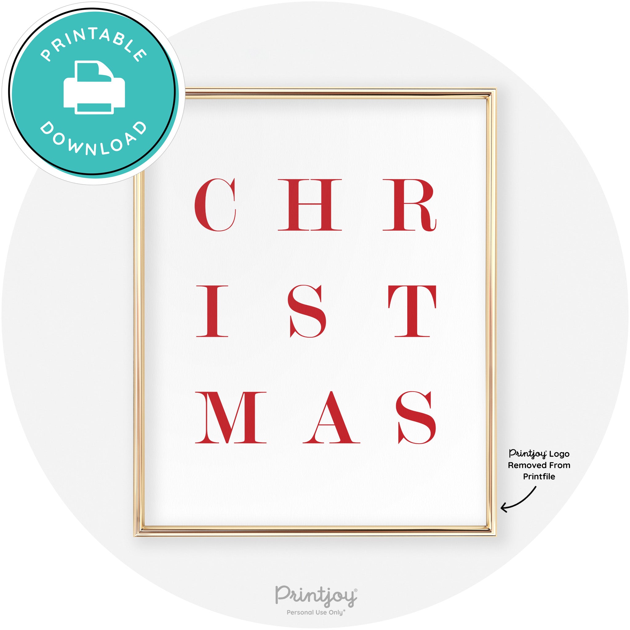 Christmas Typography Cute Modern Chic Decor Wall Art Free Printable - Printjoy