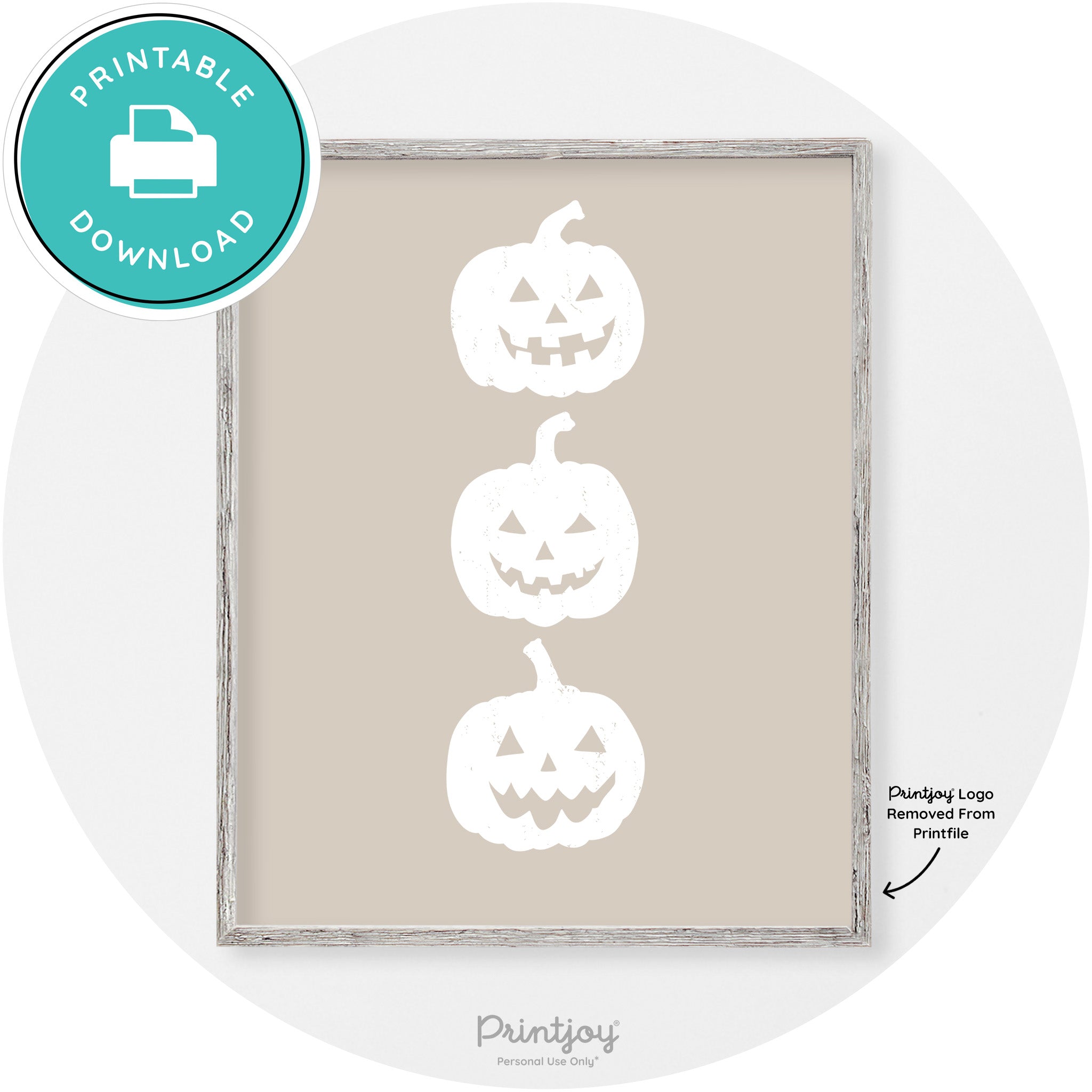 Halloween Jack O Lantern Pumpkins Vintage Wall Art Free Printable - Printjoy
