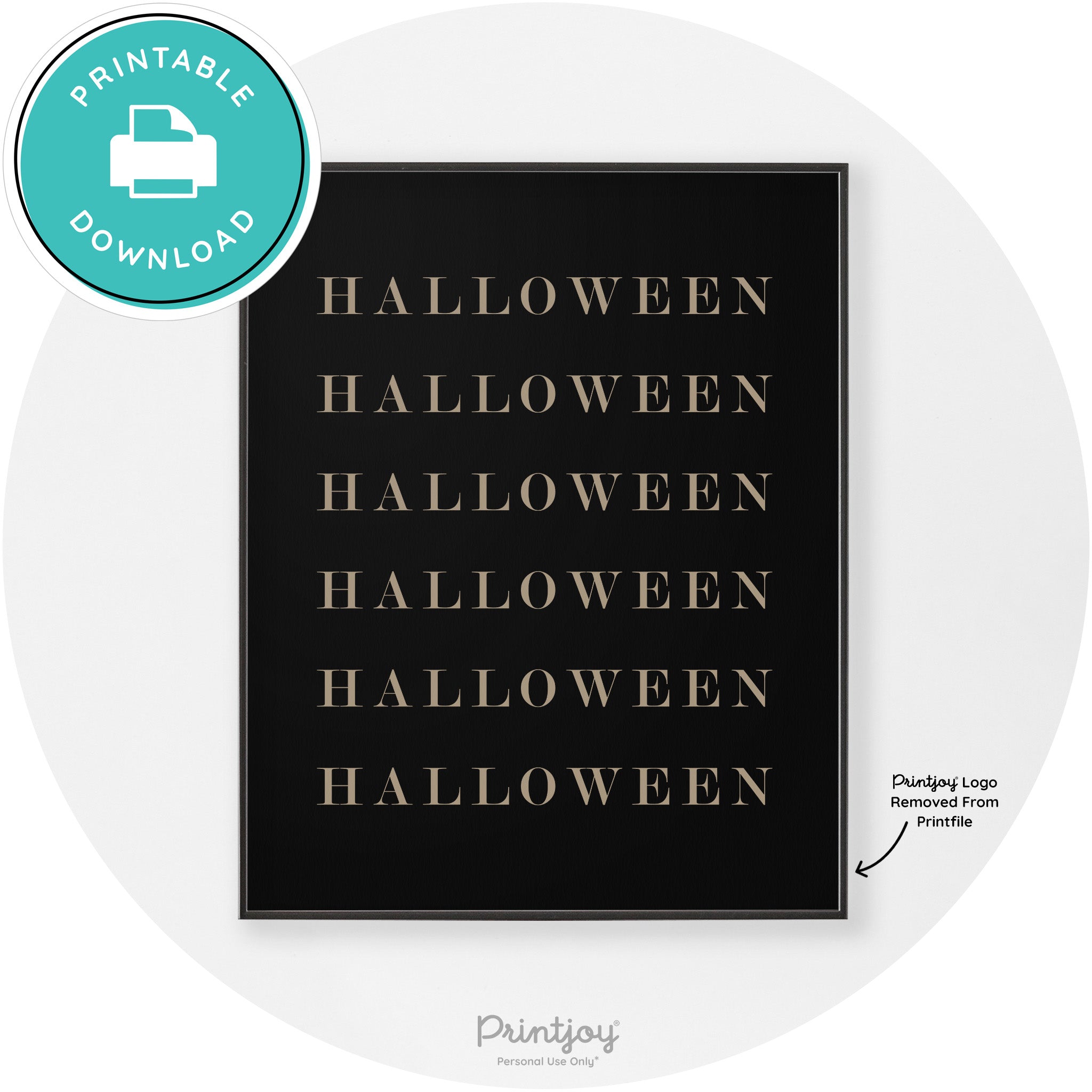 Halloween Cute Pattern Modern Chic Wall Art Decor Printable - Printjoy