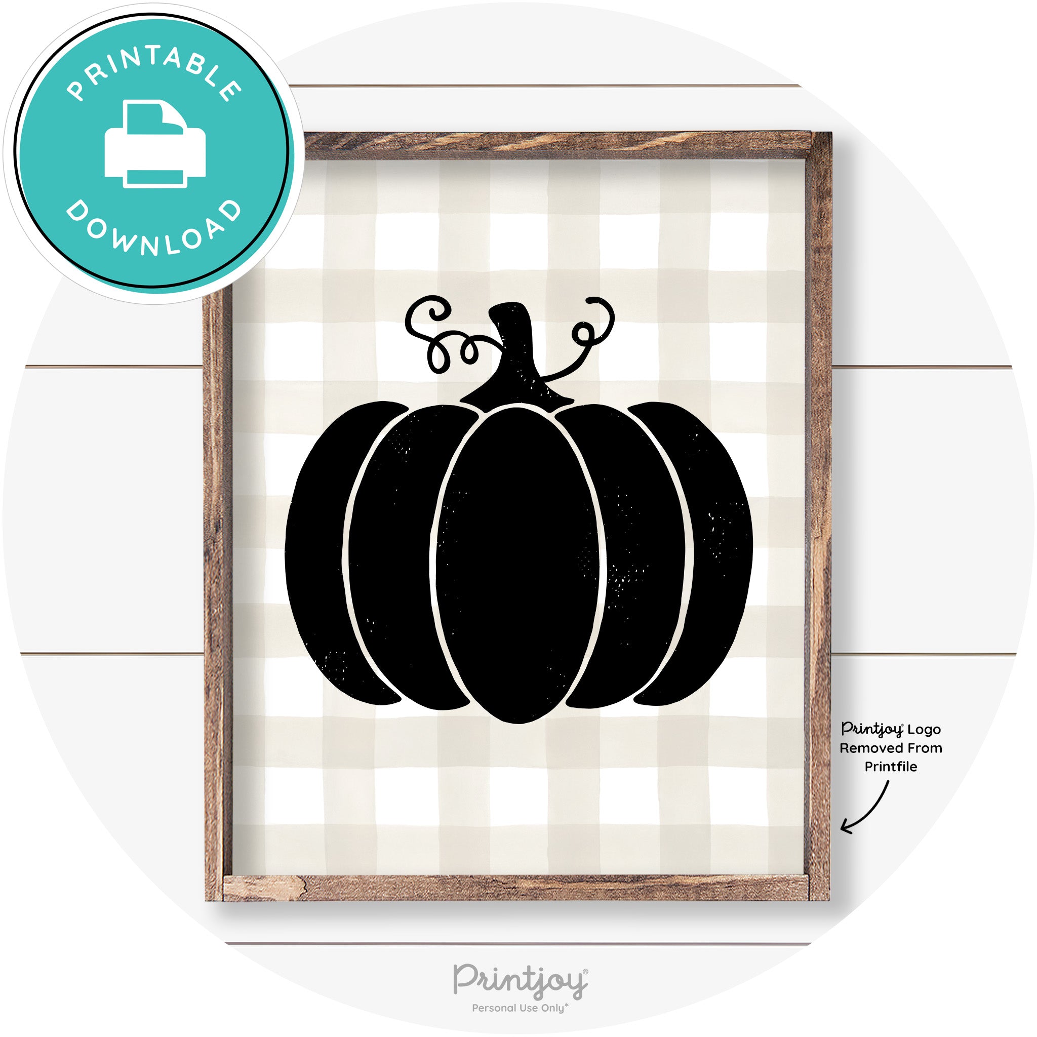 Pumpkin Thanksgiving Cute Farmhouse Wall Art Decor Free Printable - Printjoy
