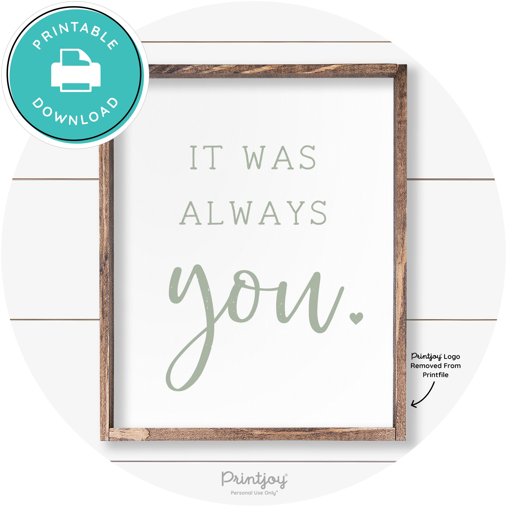 It Was Always You Cute Couples Farmhouse Wall Art Free Printable