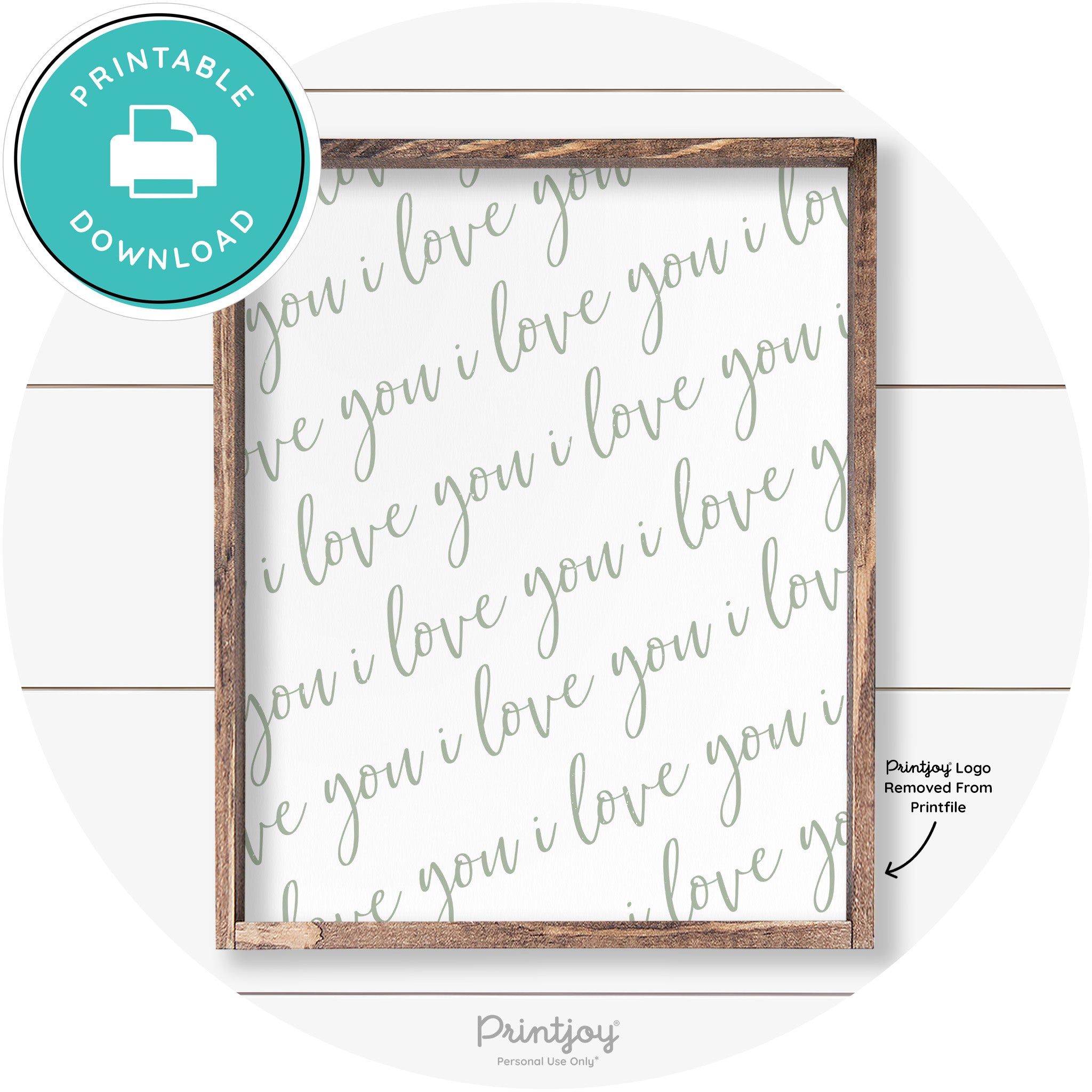 I Love You Pattern Cute Couples Farmhouse Wall Art Free Printable - Printjoy