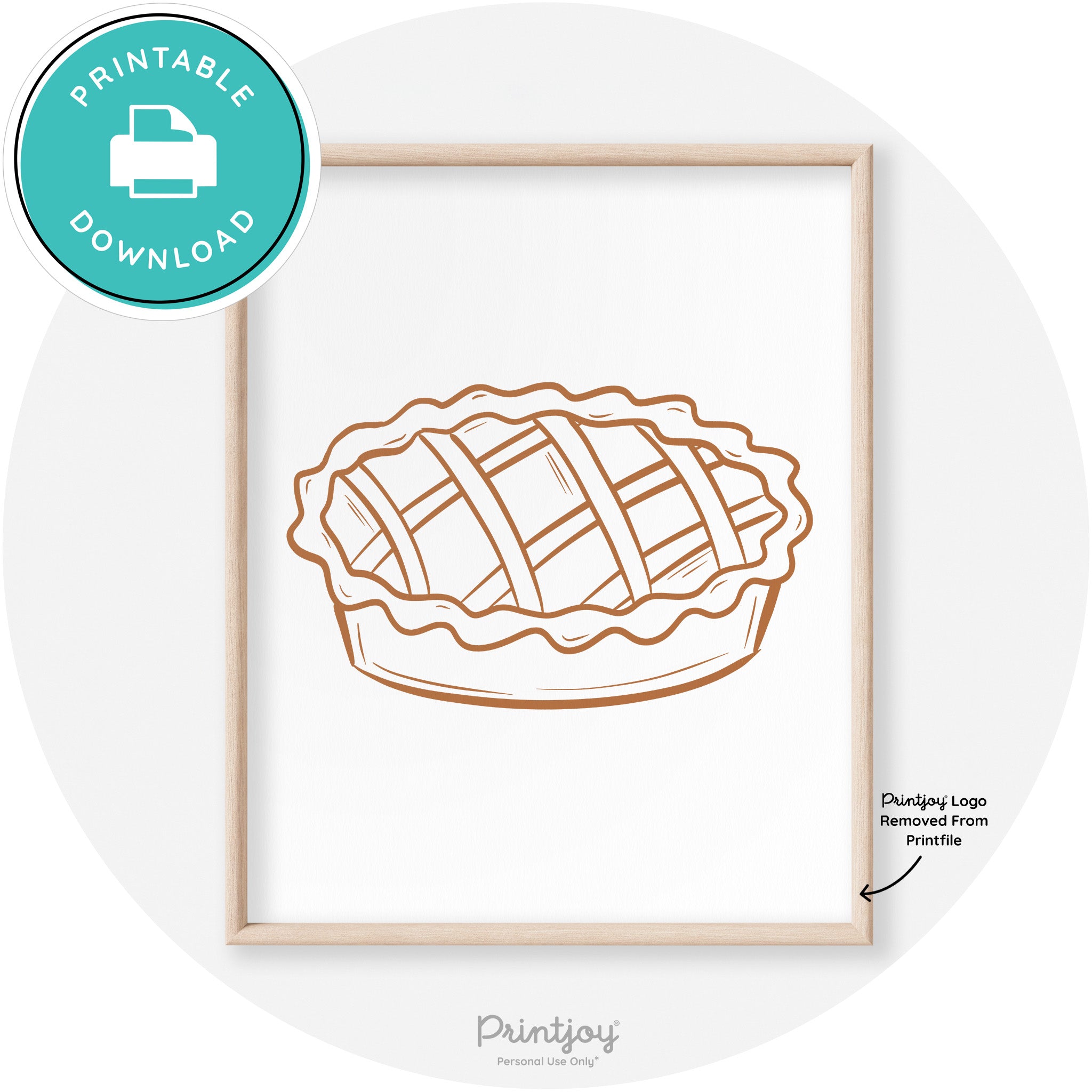 Pie Drawing Thanksgiving Modern Transitional Wall Art Free Printable - Printjoy