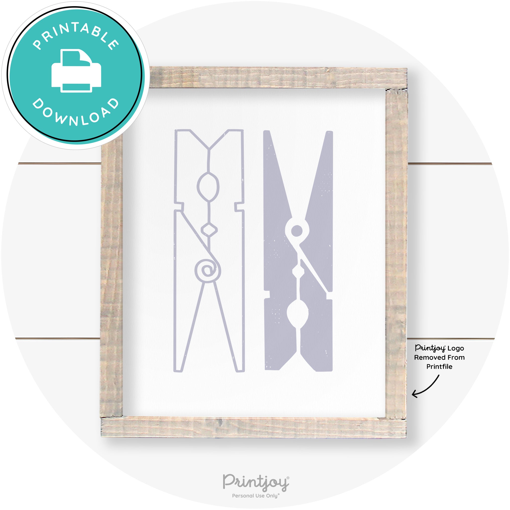 Clothespins Cute Laundry Room Farmhouse Wall Art Free Printable - Printjoy