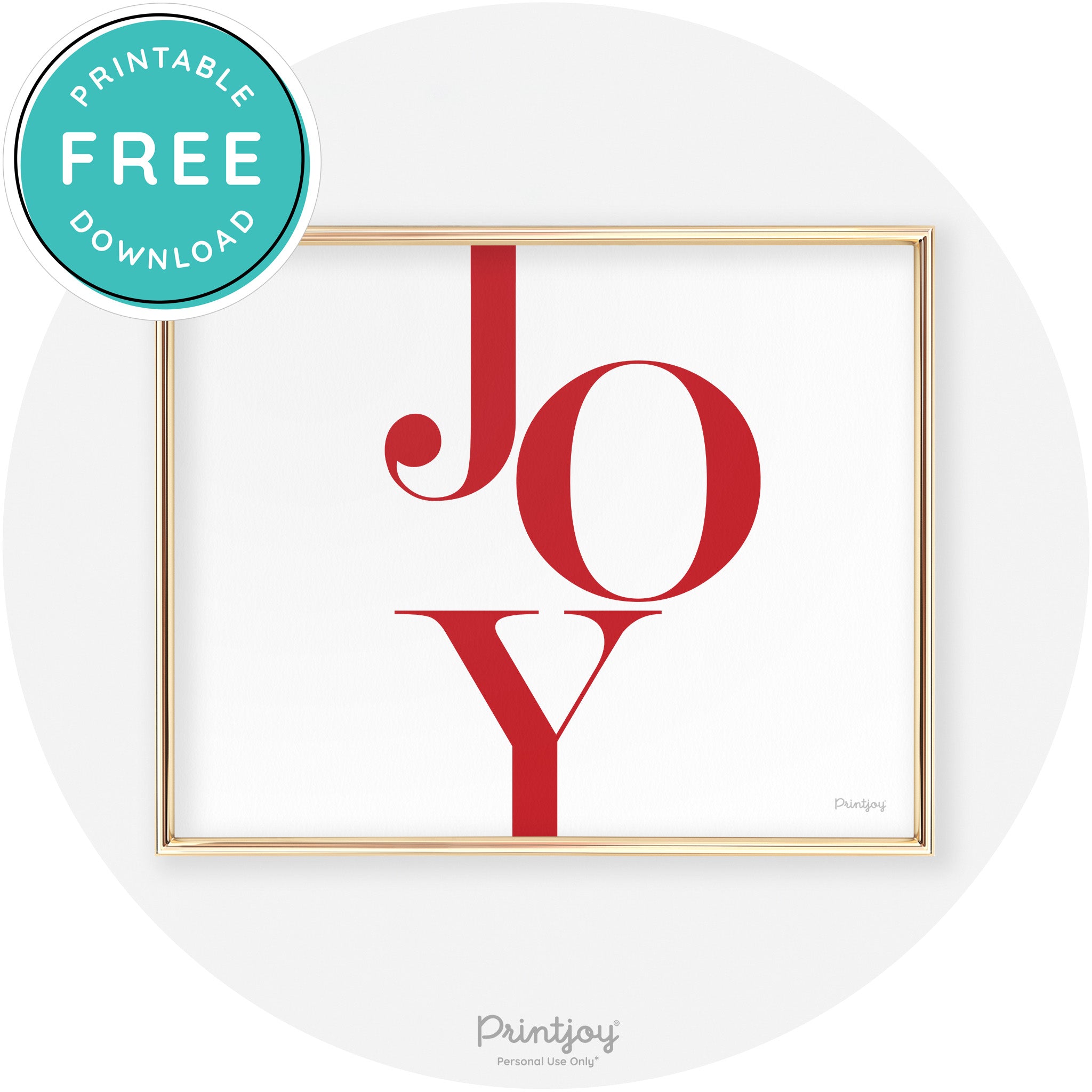 Joy Typography Cute Simple Modern Wall Art Decor Free Printable - Printjoy