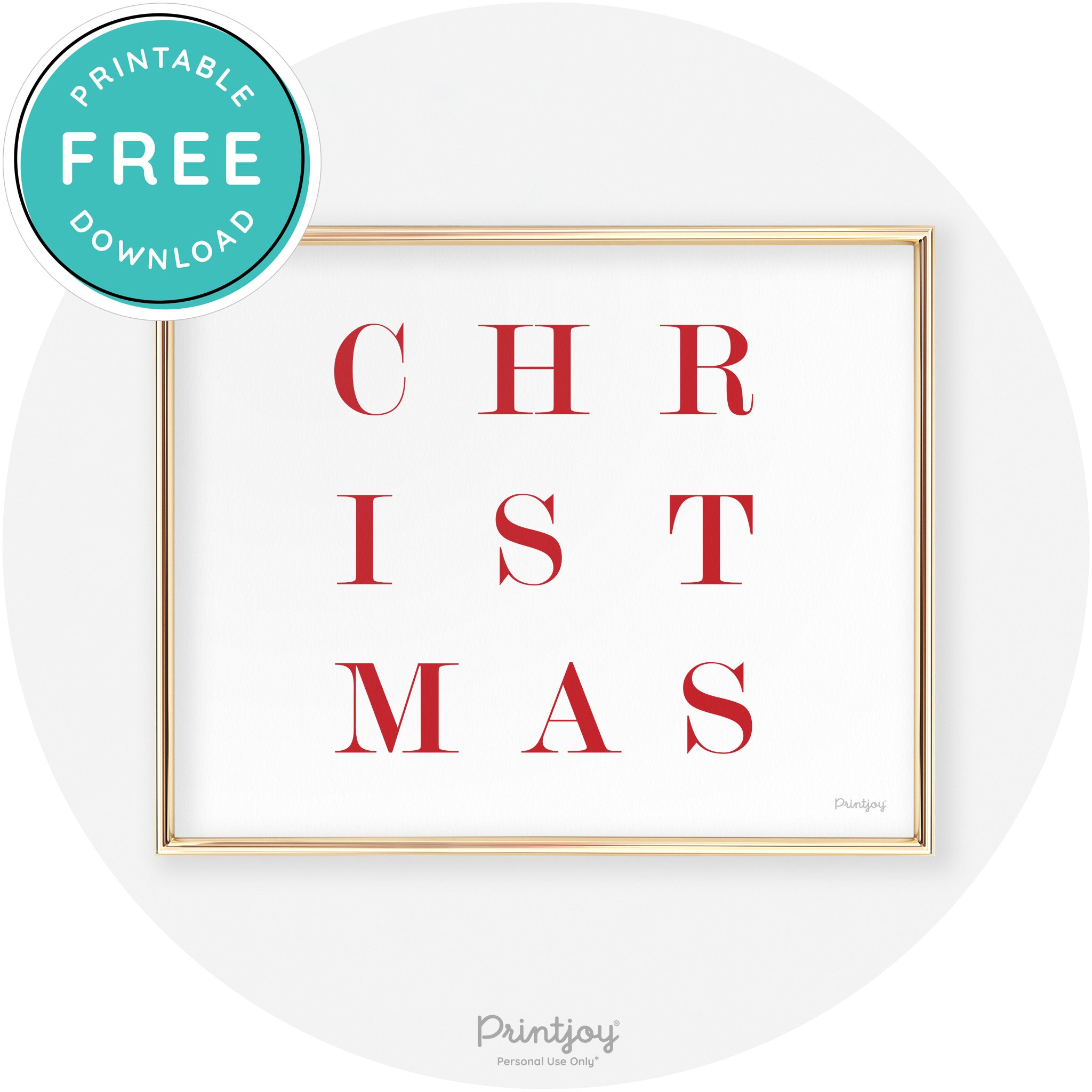 Christmas Typography Cute Modern Chic Decor Wall Art Free Printable - Printjoy