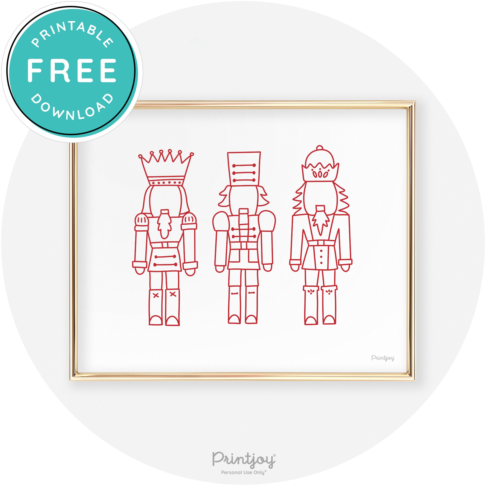 Nutcrackers Line Art Cute Modern Chic Wall Art Decor Free Printable - Printjoy