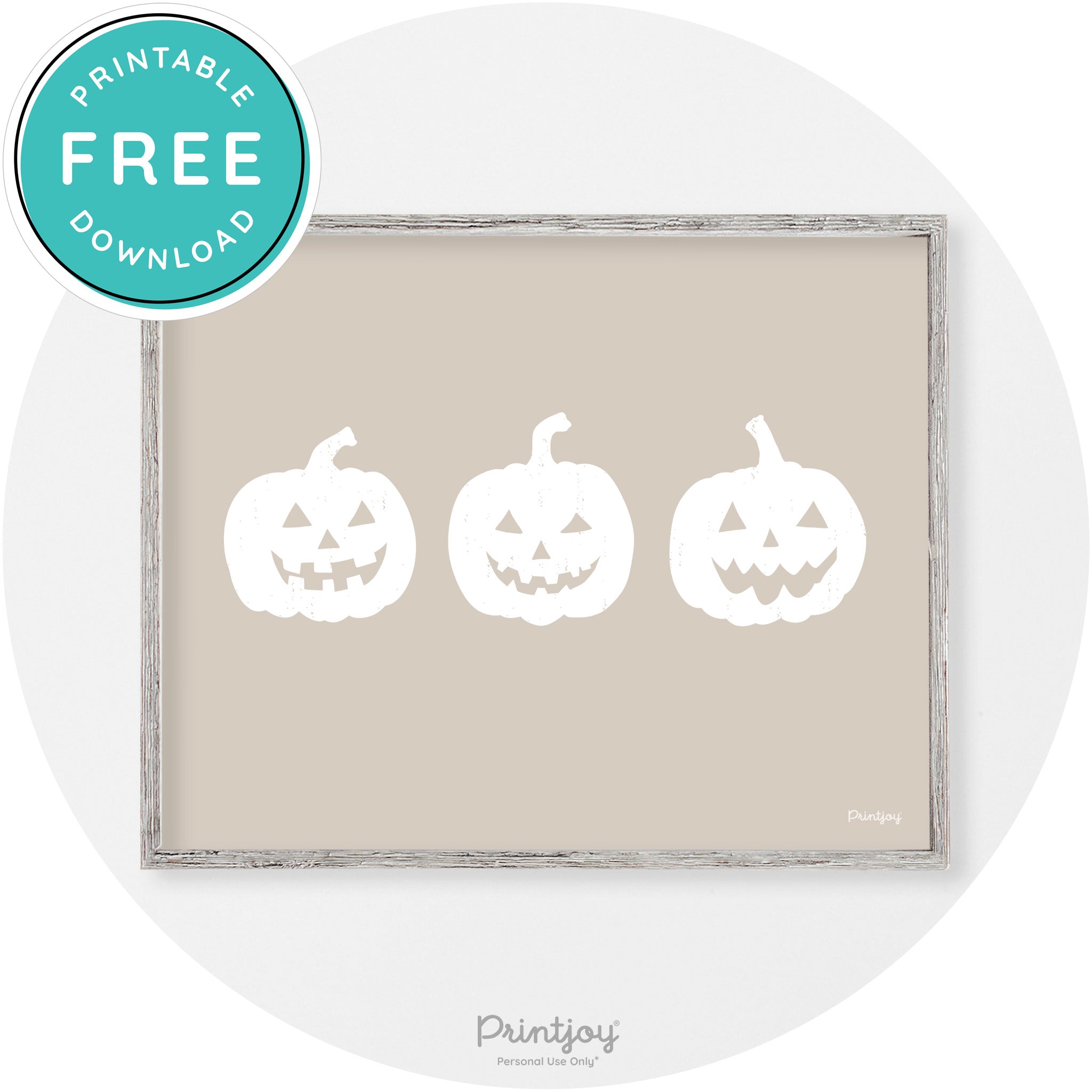 Halloween Jack O Lantern Pumpkins Vintage Wall Art Free Printable - Printjoy
