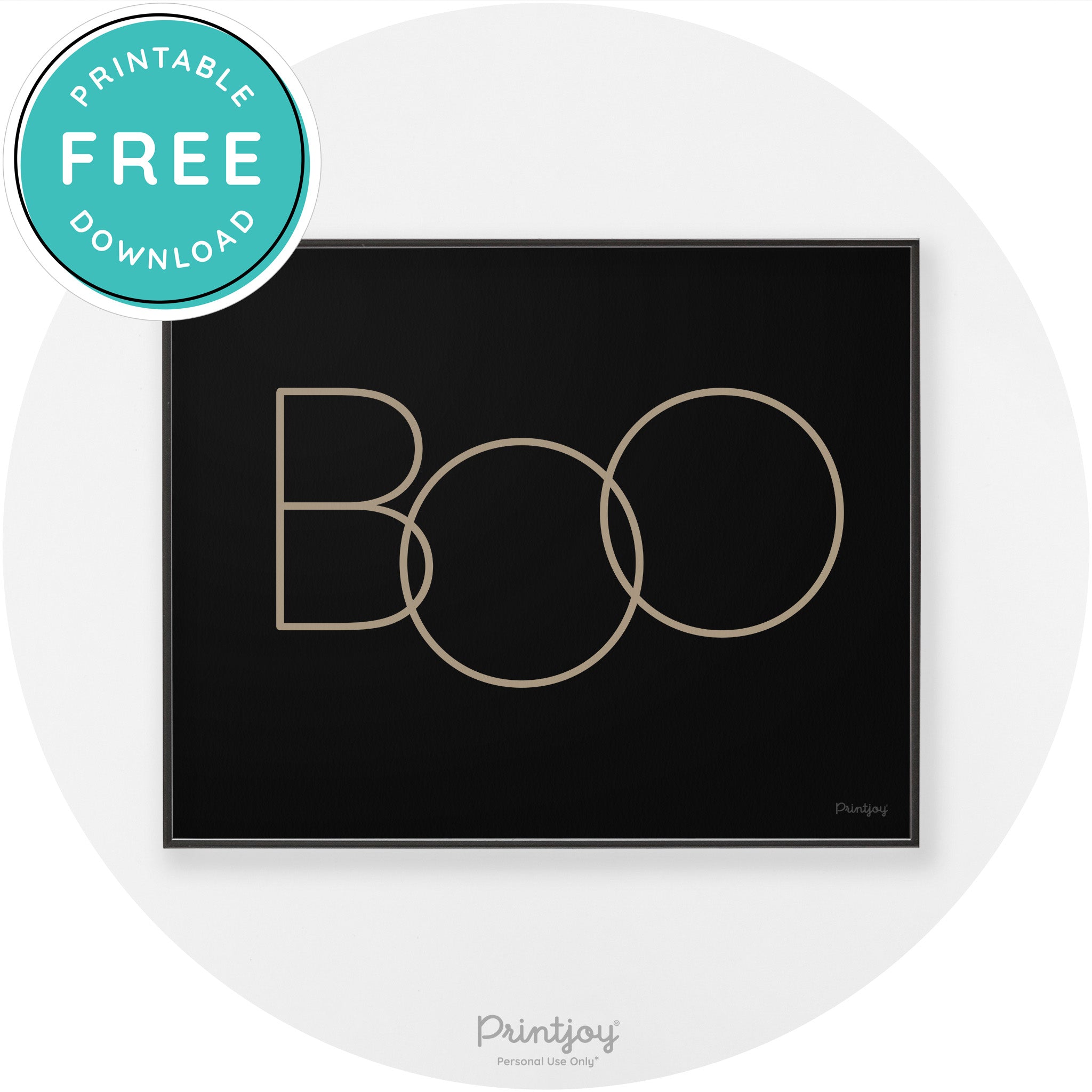 Halloween Cute Boo Modern Chic Wall Art Decor Printable - Printjoy