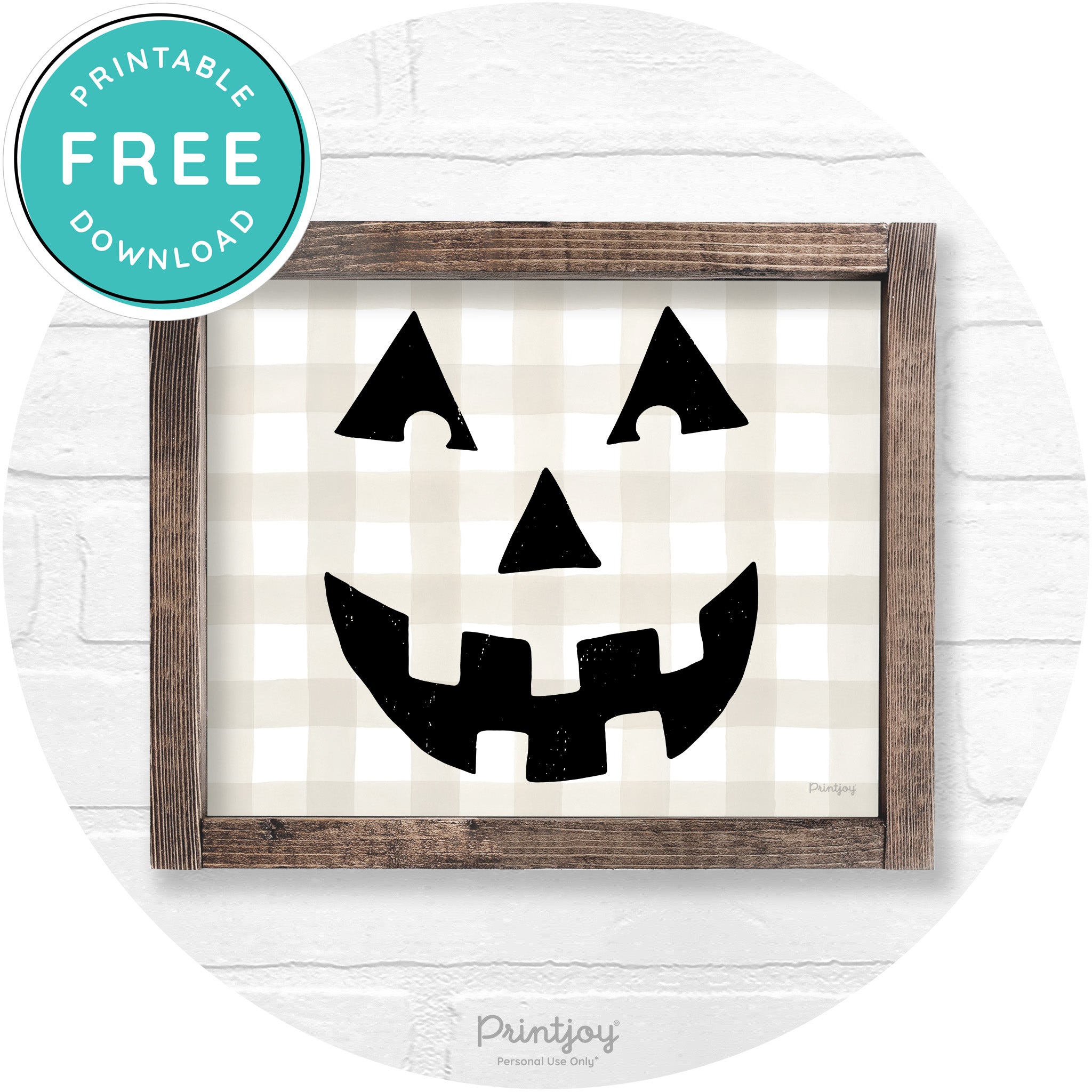 Jack O Lantern Halloween Rustic Farmhouse Wall Art Free Printable - Printjoy