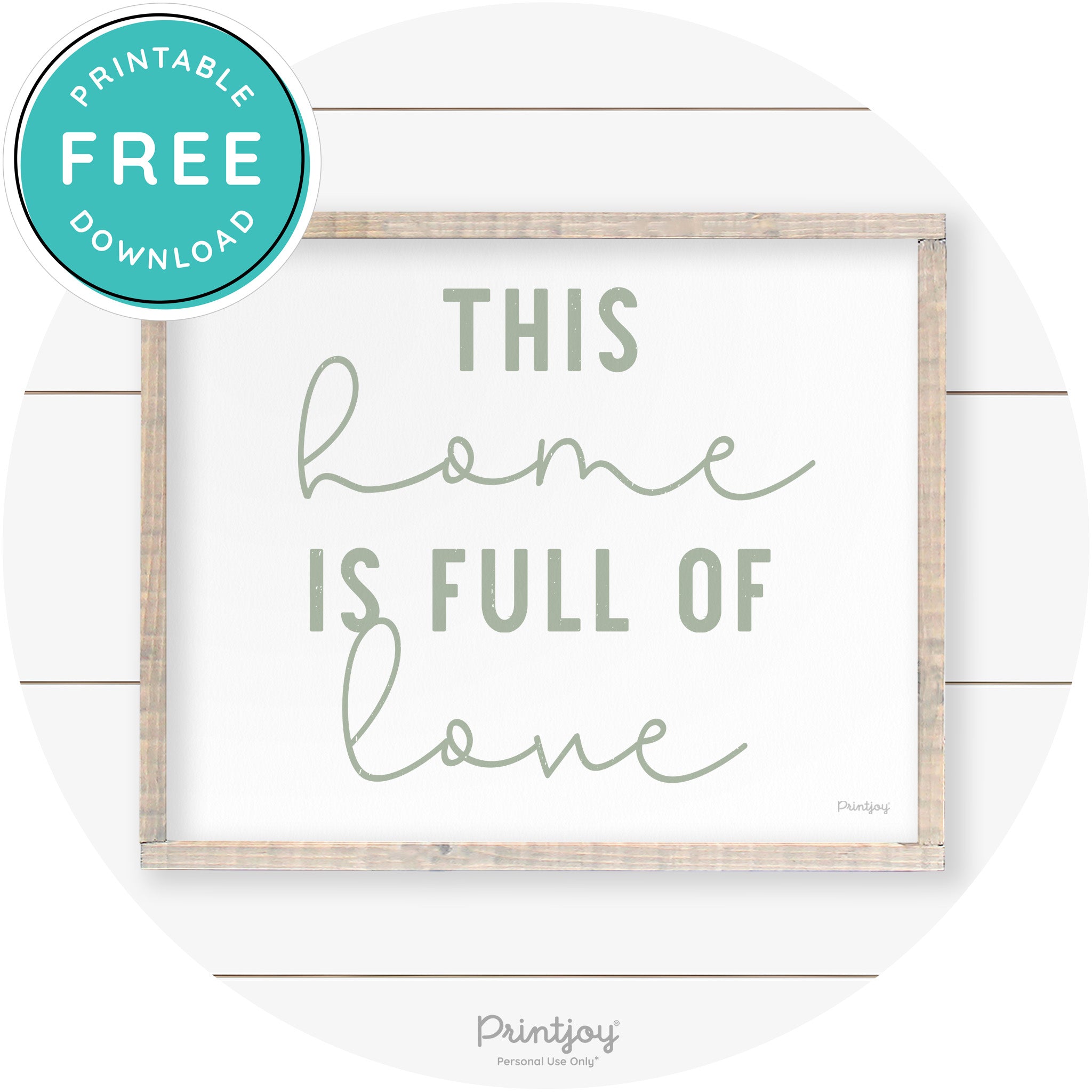 This Home Is Love Farmhouse Living Room Wall Art Free Printable - Printjoy