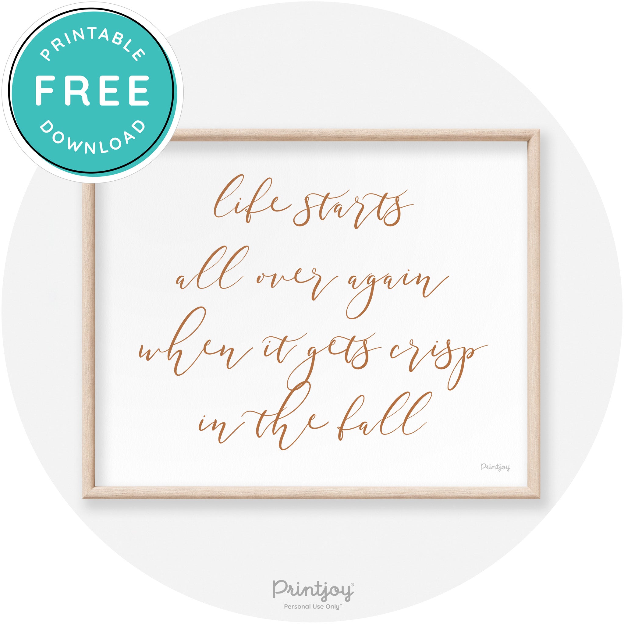 Fall Quote Modern Transitional Decor Wall Art Free Printable - Printjoy