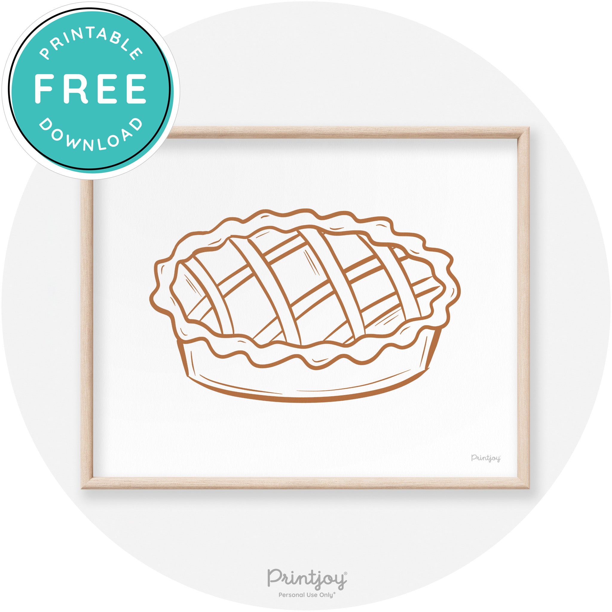Pie Drawing Thanksgiving Modern Transitional Wall Art Free Printable - Printjoy