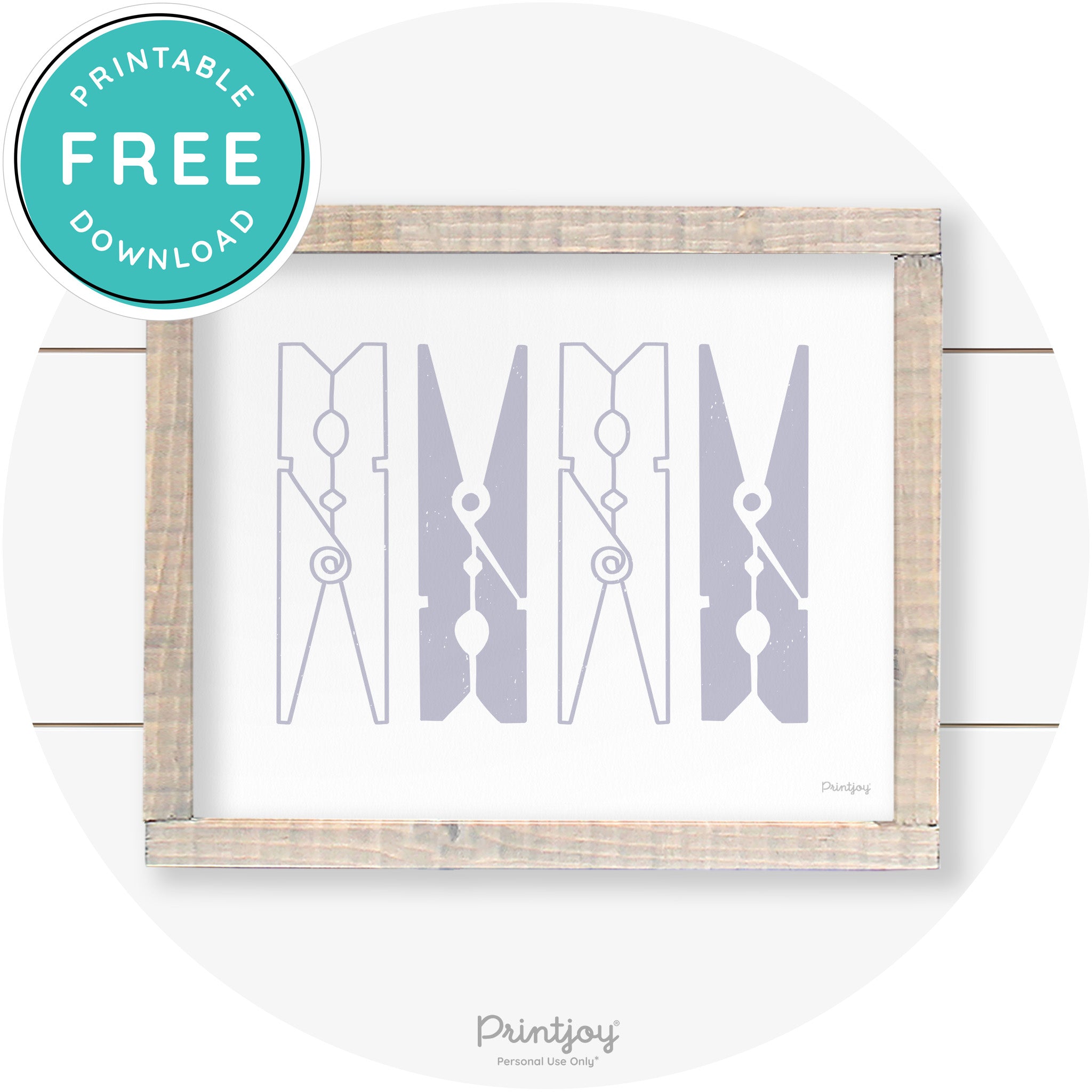 Clothespins Cute Laundry Room Farmhouse Wall Art Free Printable - Printjoy