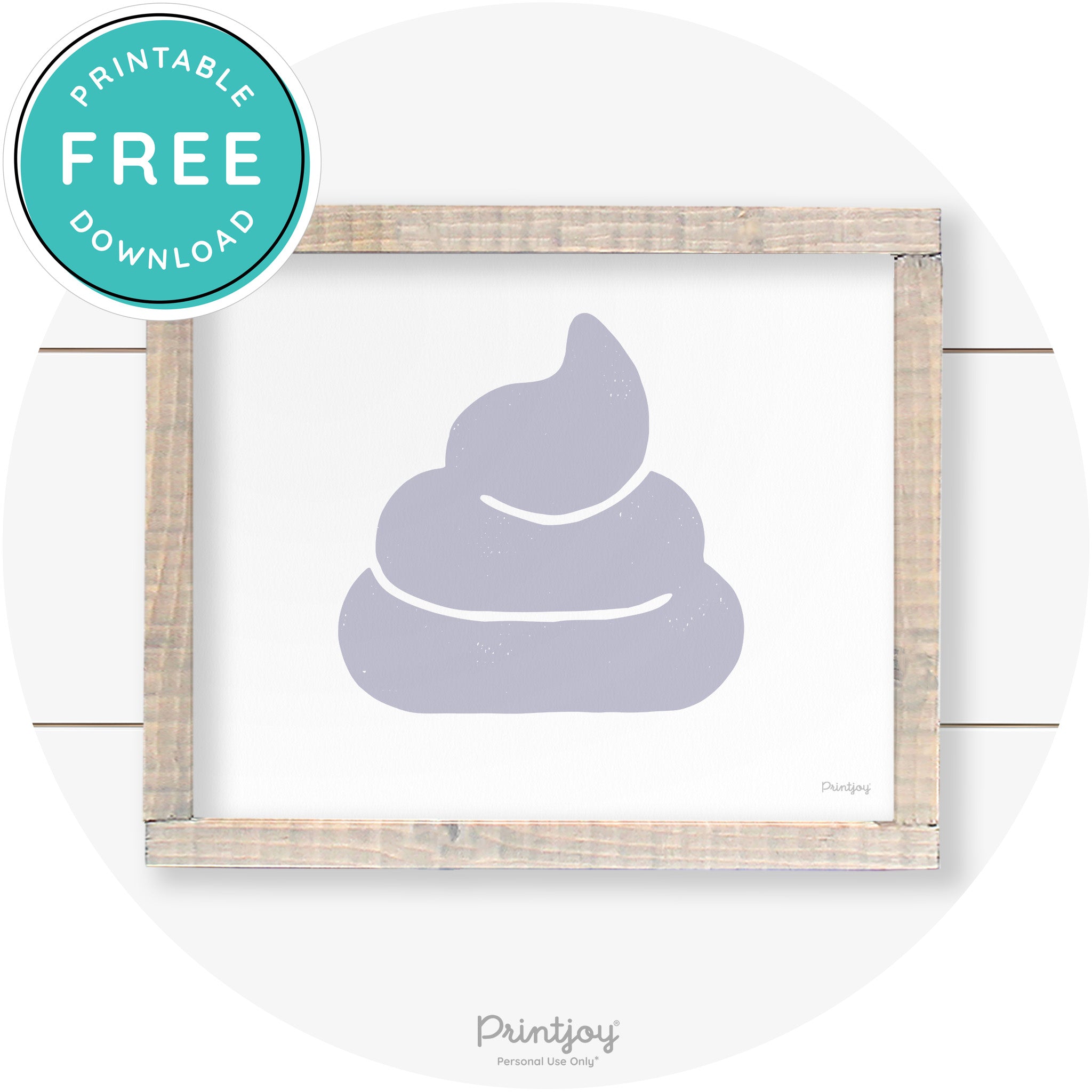 Poop Emoji Silhouette Funny Bathroom Sign Wall Art Free Printable - Printjoy