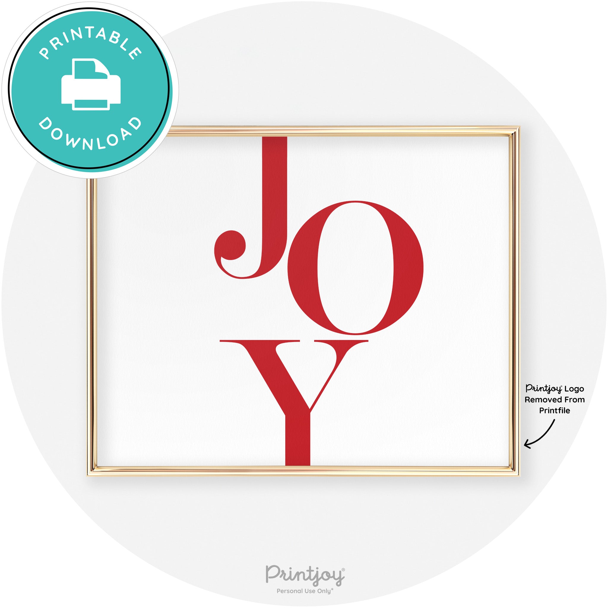 Joy Typography Cute Simple Modern Wall Art Decor Free Printable - Printjoy
