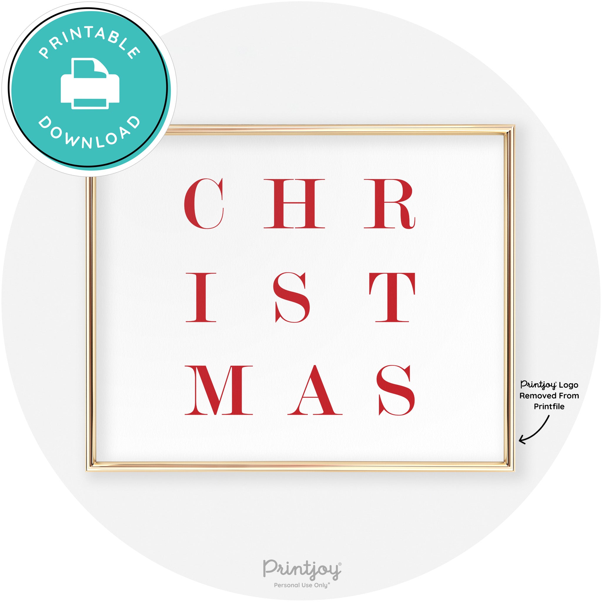 Christmas Typography Cute Modern Chic Decor Wall Art Free Printable - Printjoy
