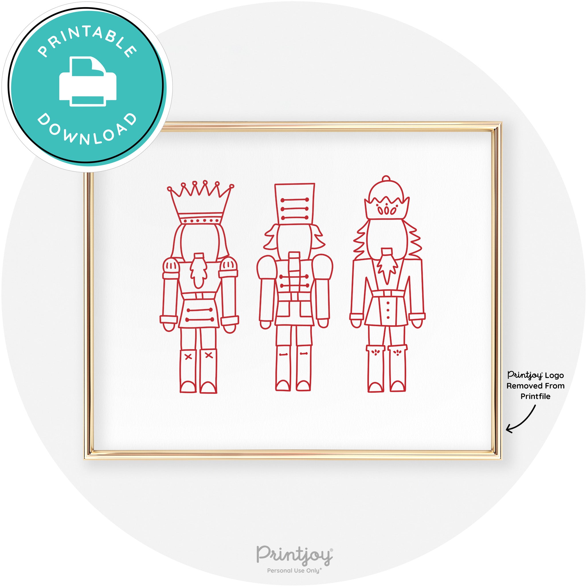 Nutcrackers Line Art Cute Modern Chic Wall Art Decor Free Printable - Printjoy