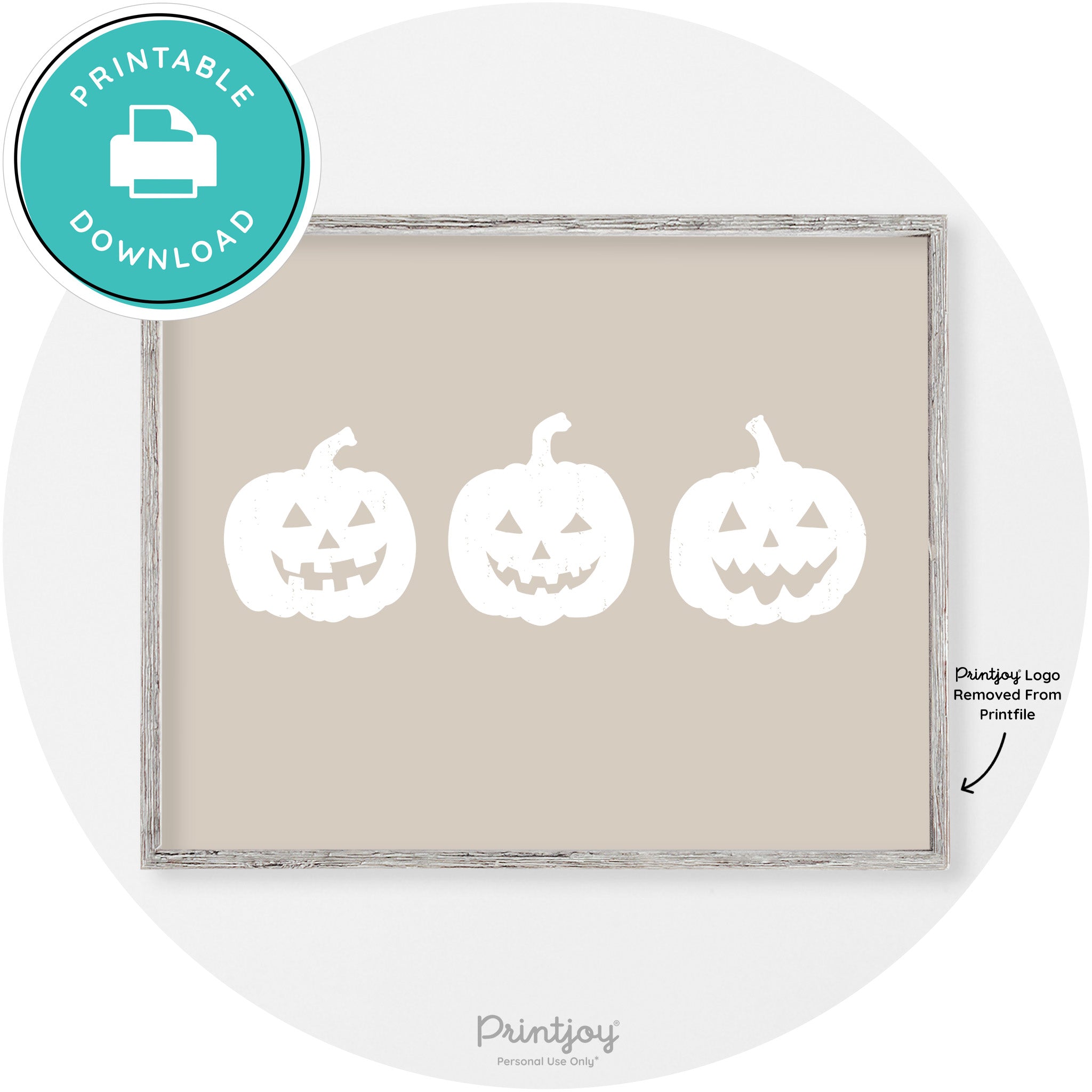 Halloween Jack O Lantern Pumpkins Vintage Wall Art Free Printable - Printjoy