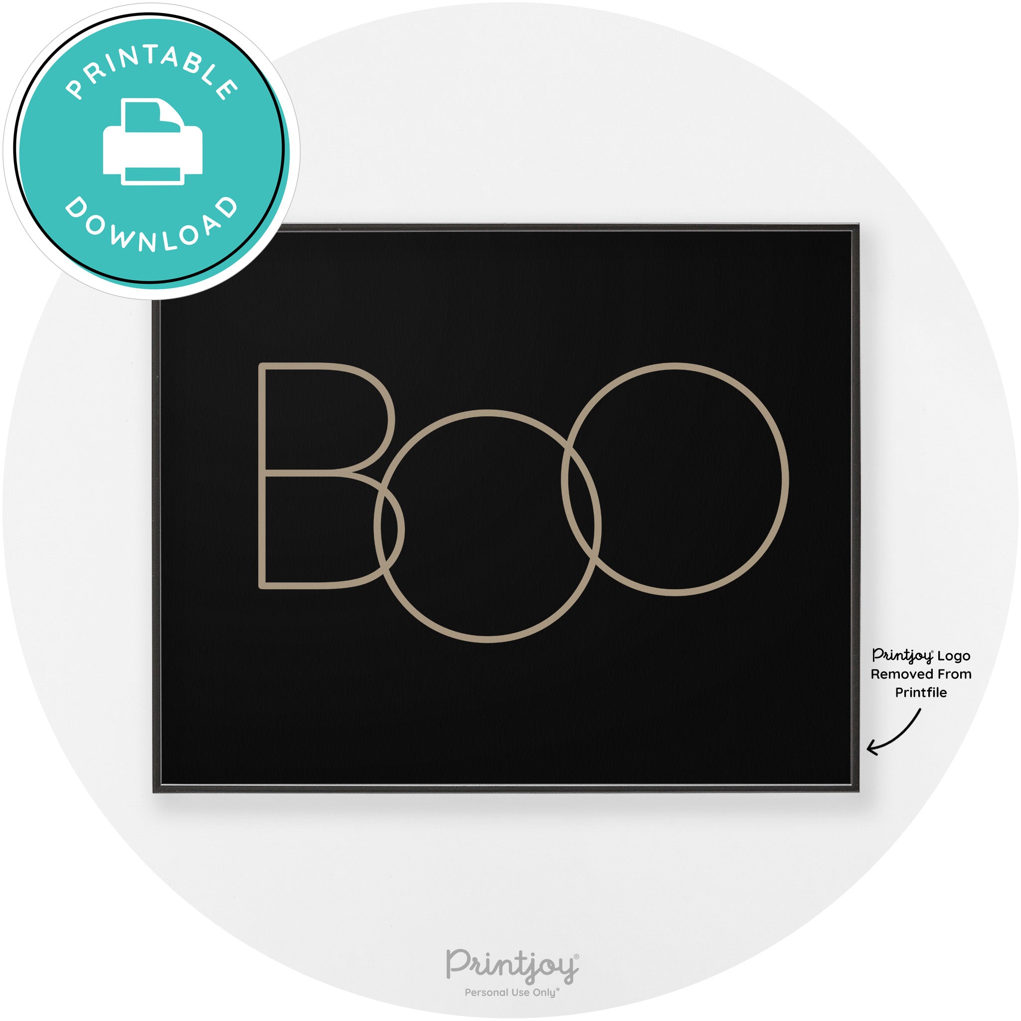 Halloween Cute Boo Modern Chic Wall Art Decor Printable - Printjoy
