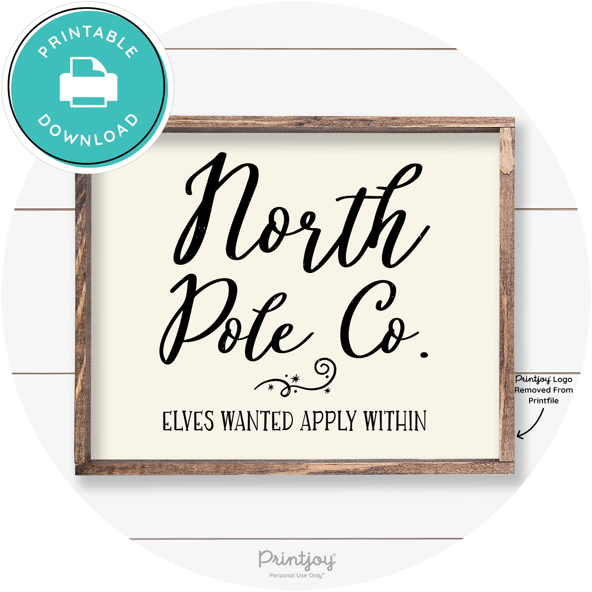 North Pole Co Elves Christmas Farmhouse Wall Art Free Printable - Printjoy