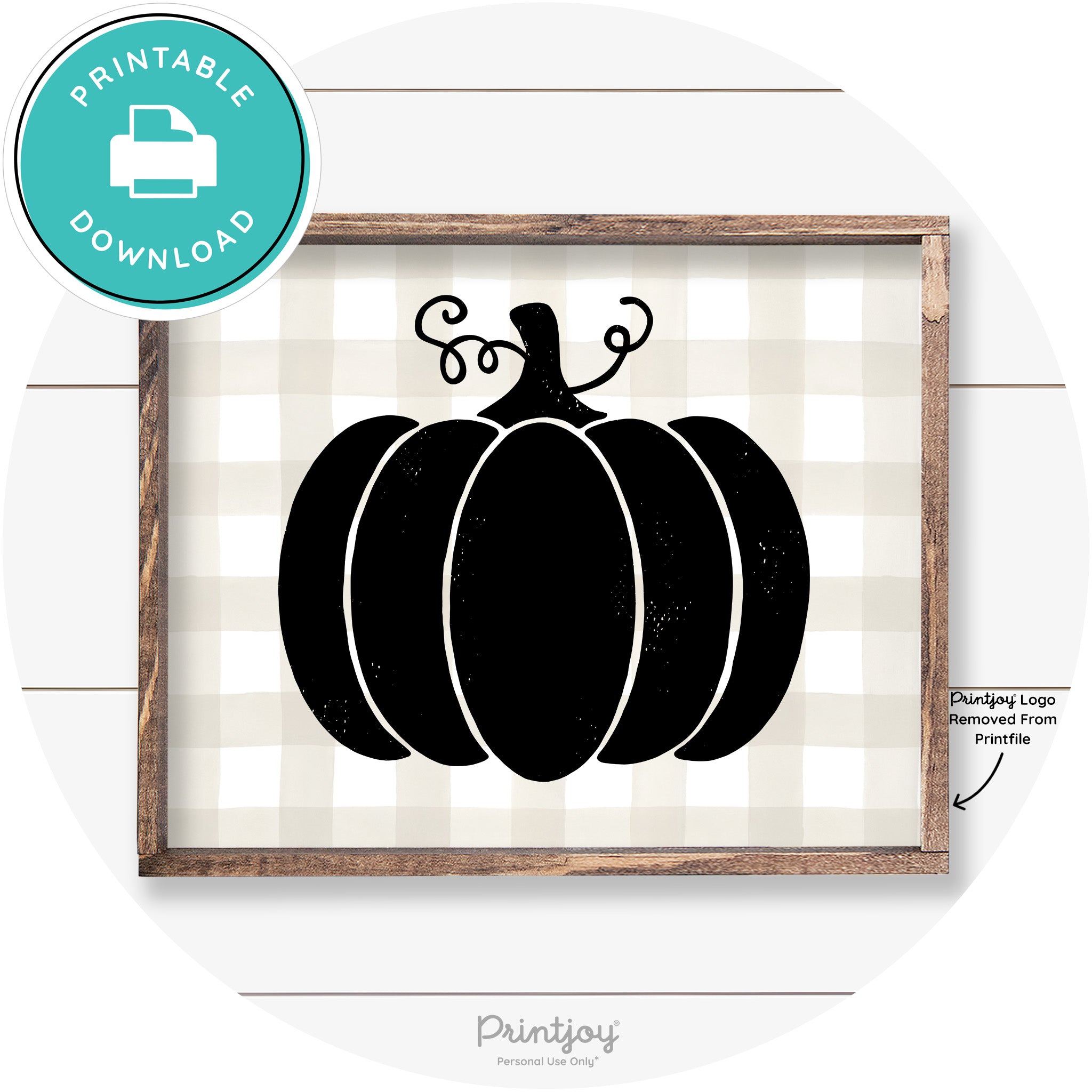 Pumpkin Thanksgiving Cute Farmhouse Wall Art Decor Free Printable - Printjoy