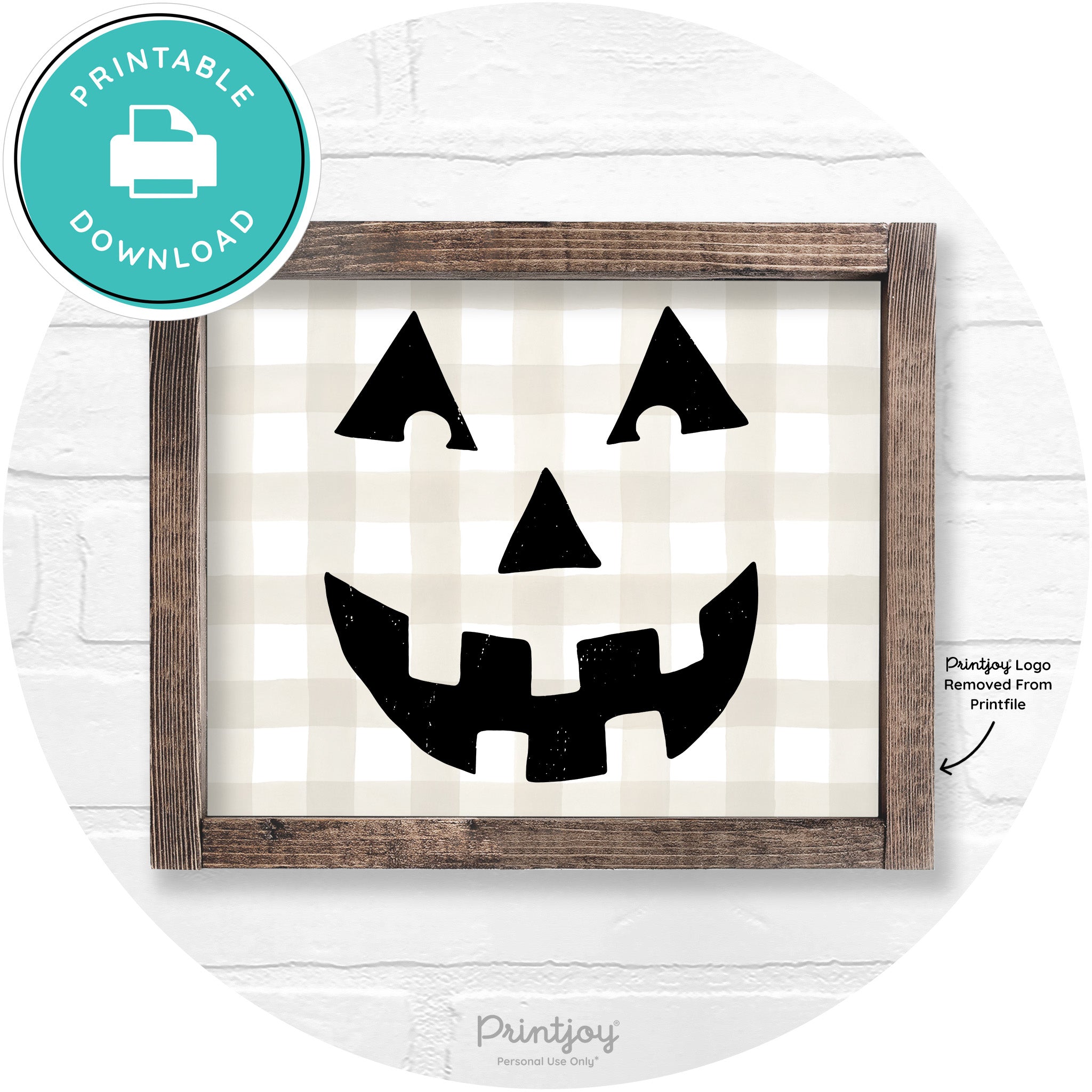 Jack O Lantern Halloween Rustic Farmhouse Wall Art Free Printable - Printjoy