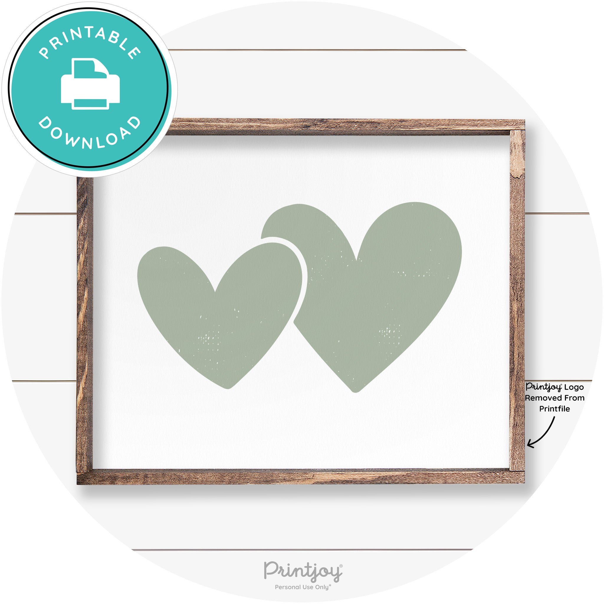 Heart Silhouettes Cute Couples Farmhouse Wall Art Free Printable