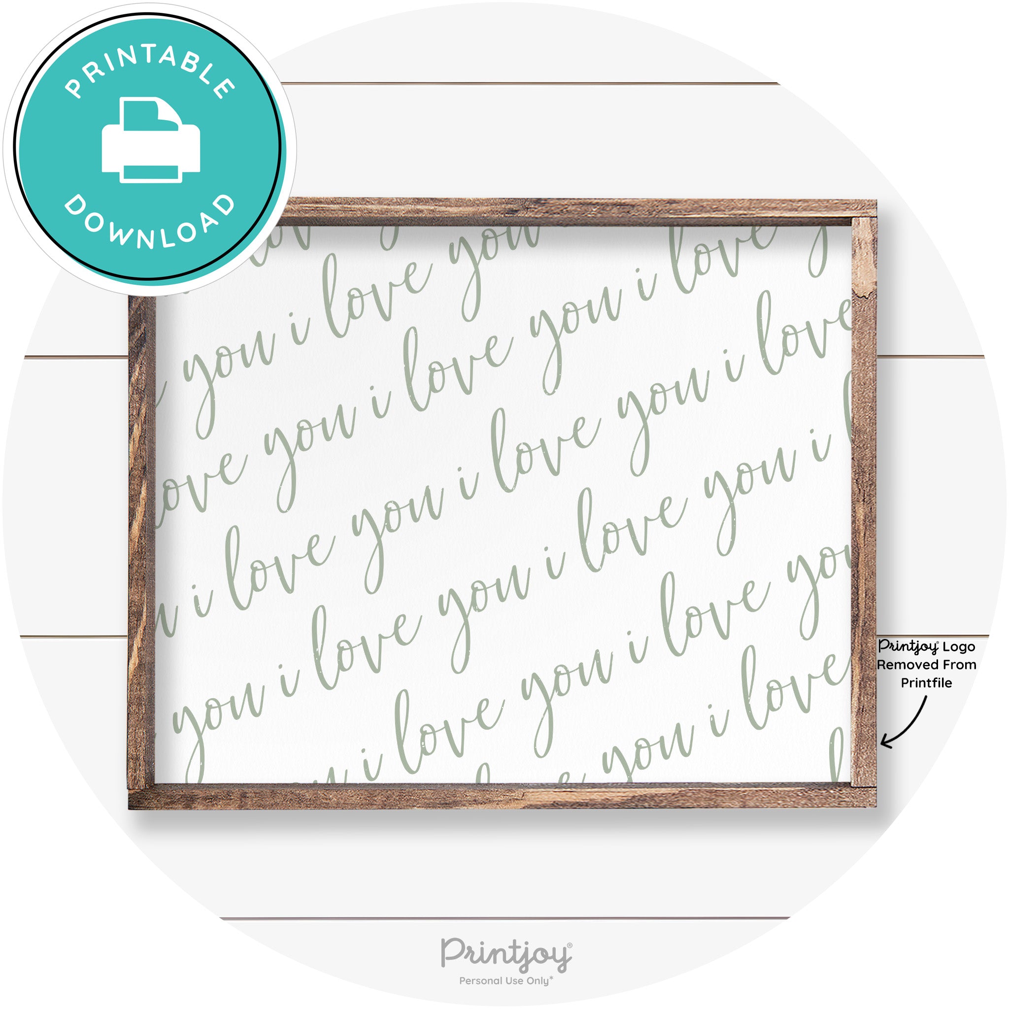 I Love You Pattern Cute Couples Farmhouse Wall Art Free Printable - Printjoy
