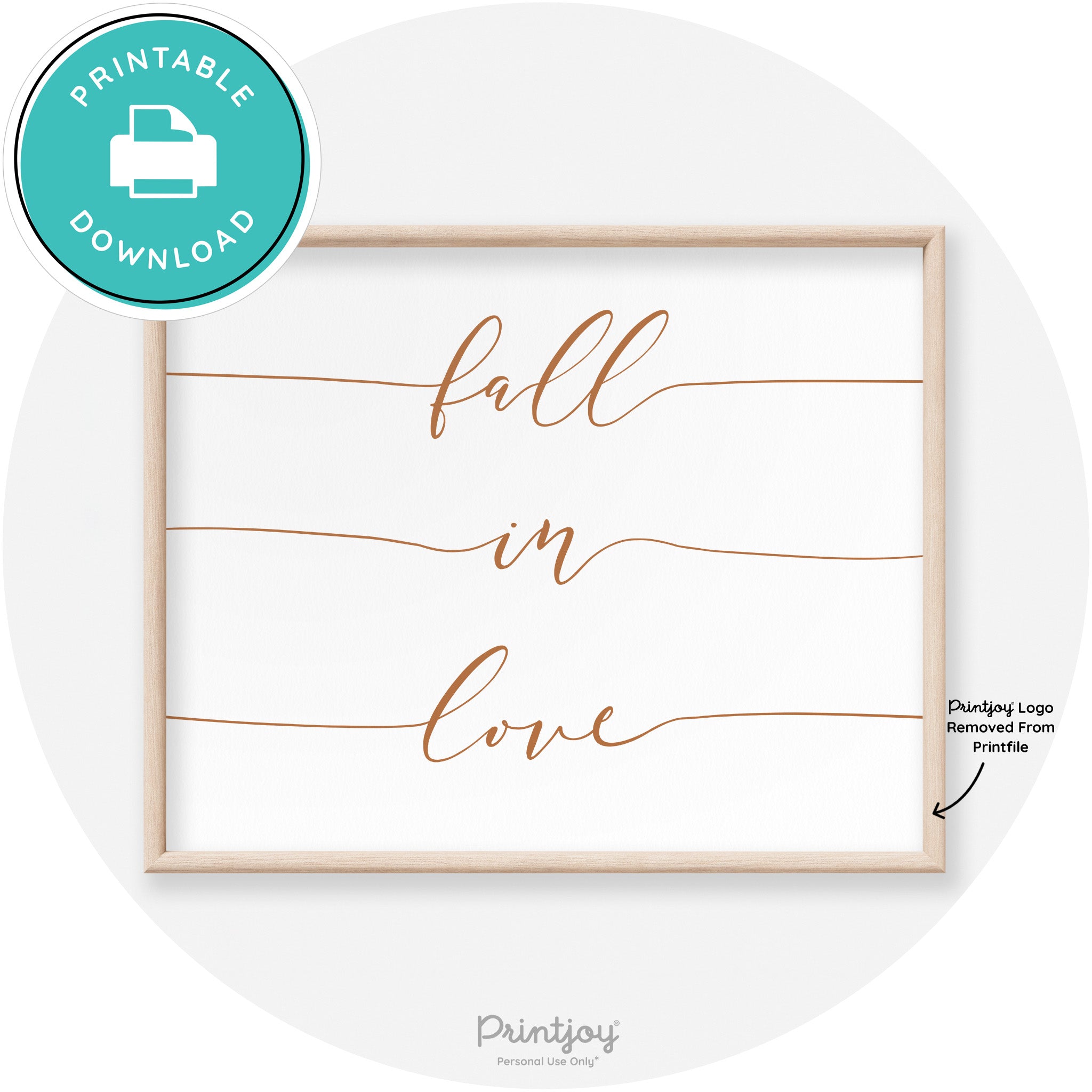 Fall In Love Autumn Modern Transitional Wall Art Decor Free Printable - Printjoy