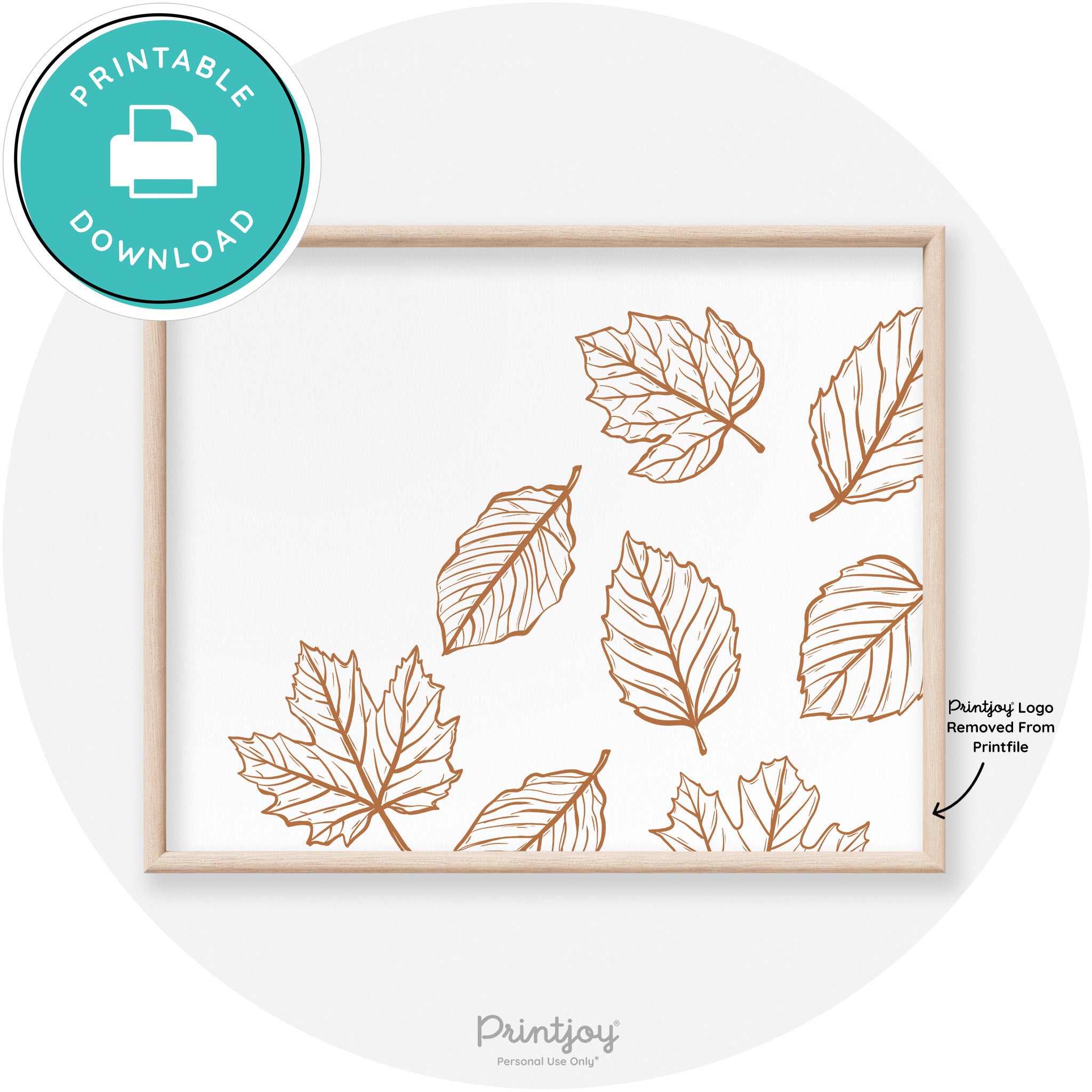 Falling Leaves Drawing Fall Modern Transitional Wall Art Free Printable - Printjoy
