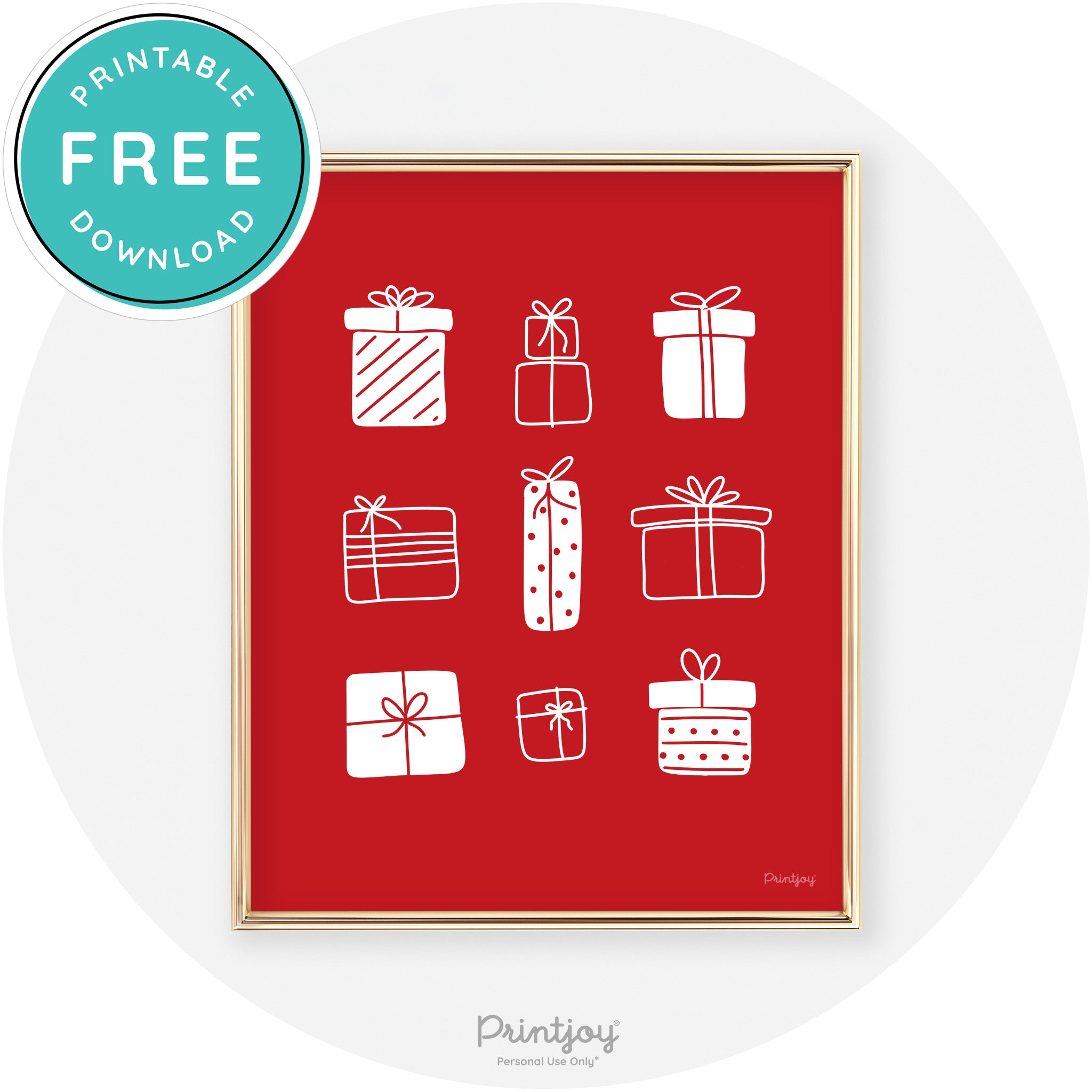 Presents Christmas Gifts Cute Modern Chic Wall Art Free Printable - Printjoy