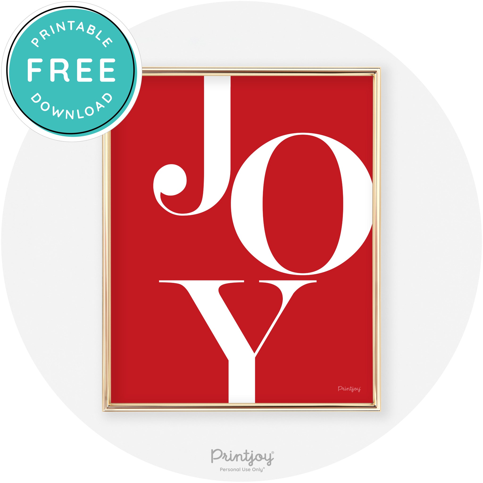 Joy Typography Cute Simple Modern Wall Art Decor Free Printable - Printjoy