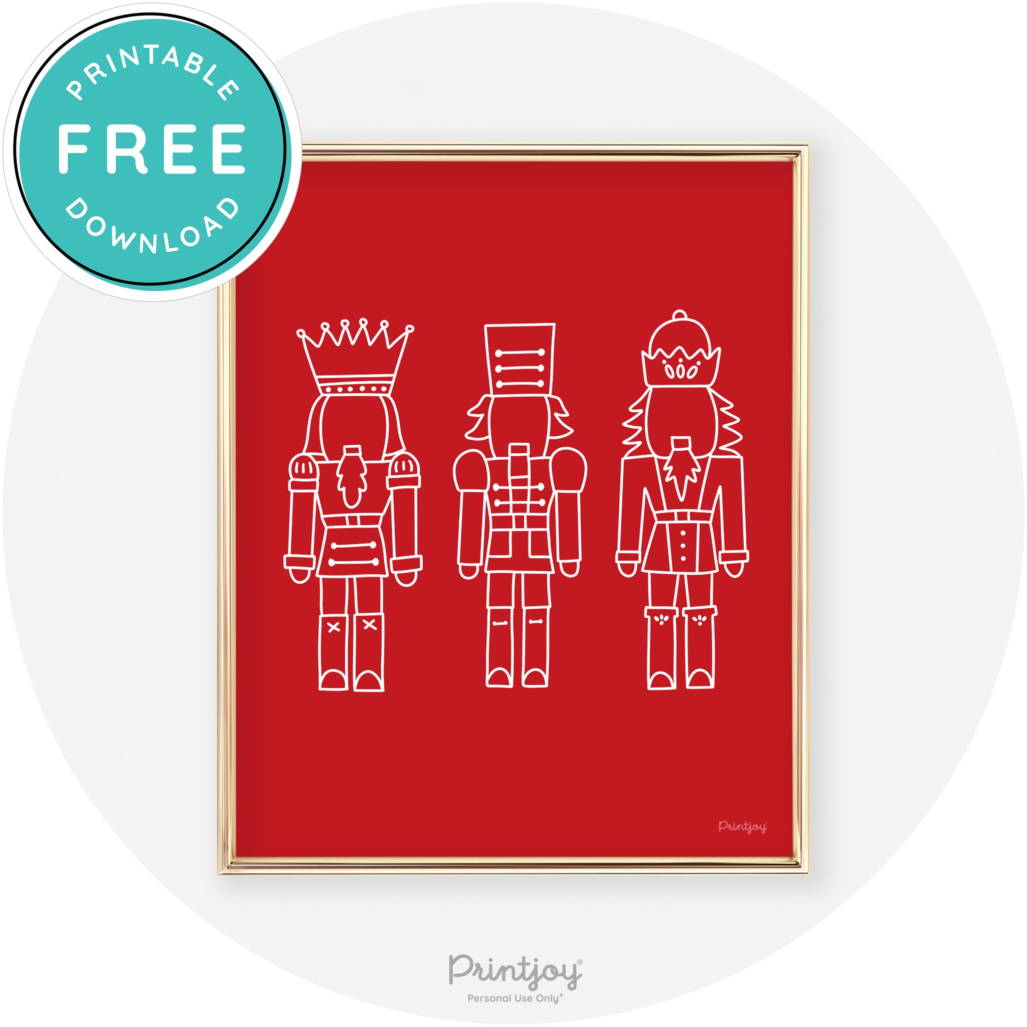 Nutcrackers Line Art Cute Modern Chic Wall Art Decor Free Printable - Printjoy