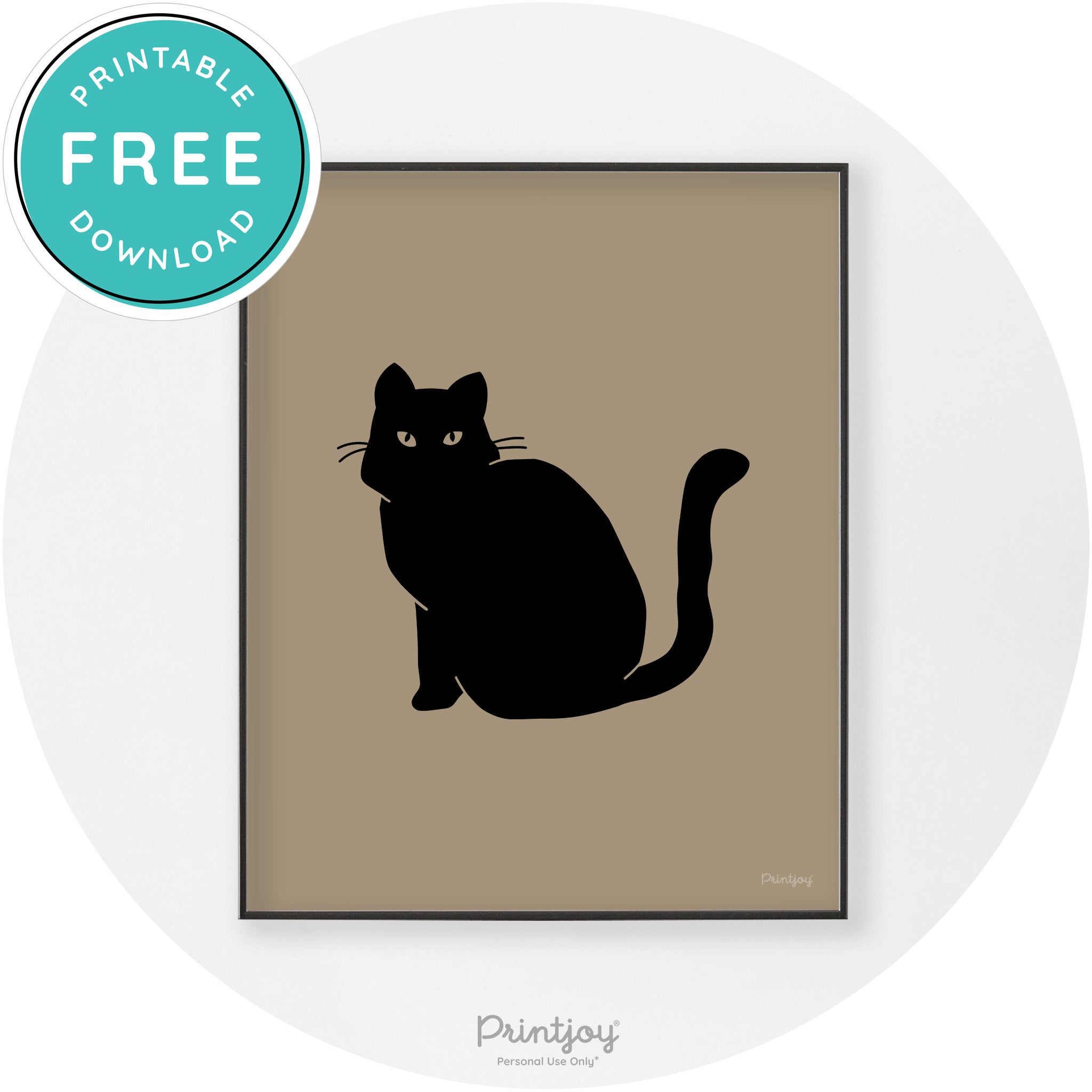 Halloween Spooky Cat Modern Chic Wall Art Decor Printable - Printjoy